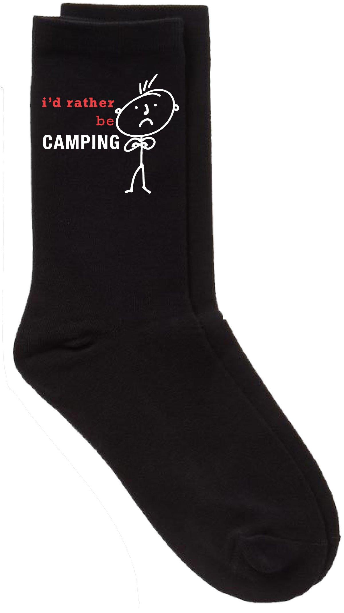 Men's I'd Rather Be Camping Black Calf Socks