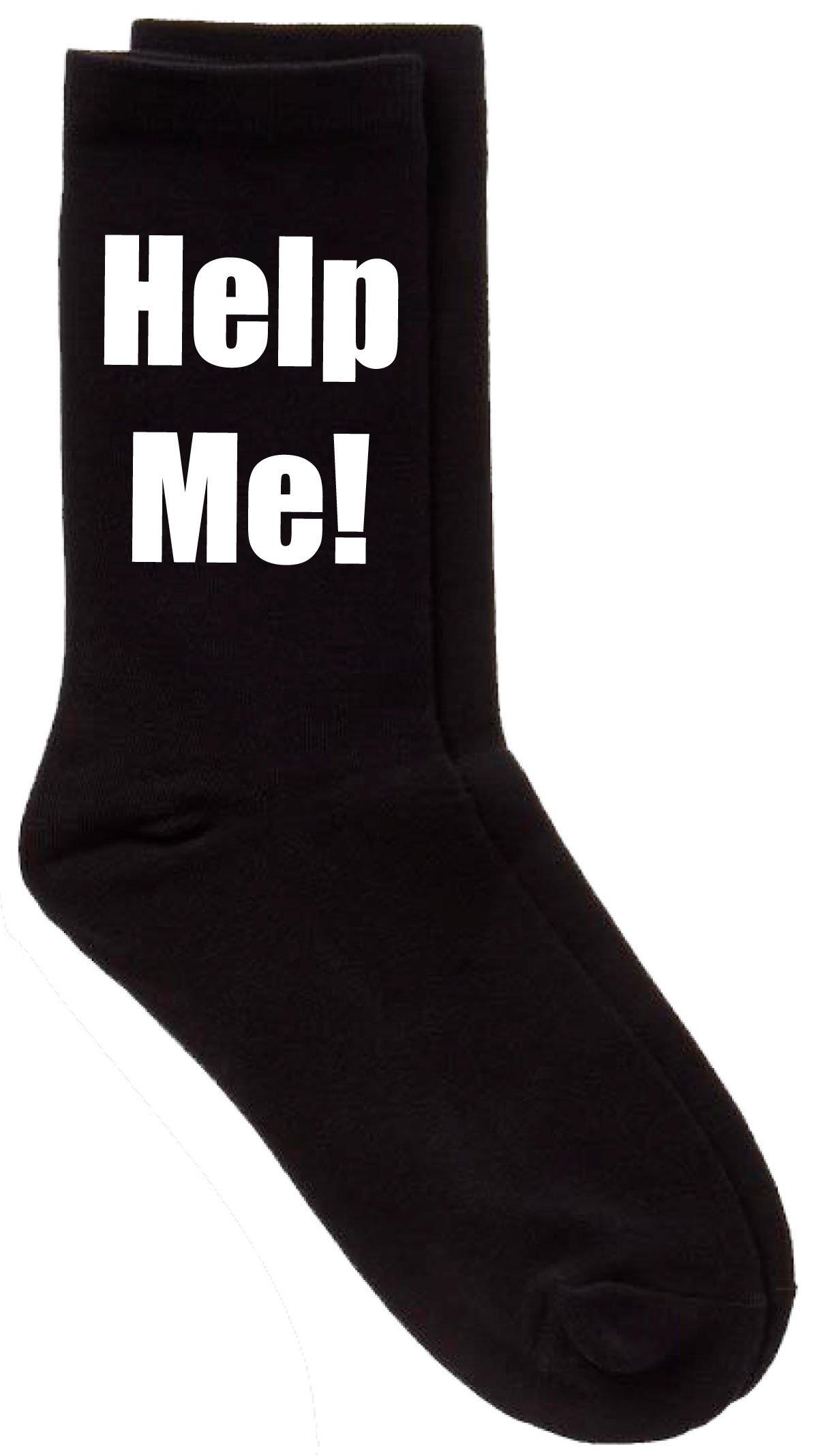 Help Me Black Calf Socks