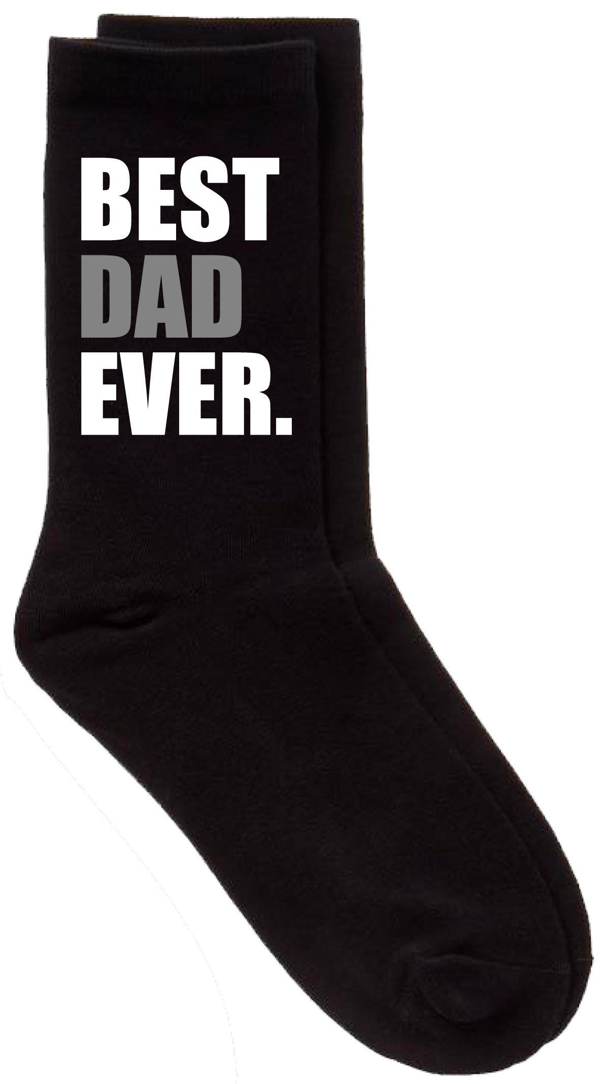 Mens Best Dad Ever V2 Black Calf Socks