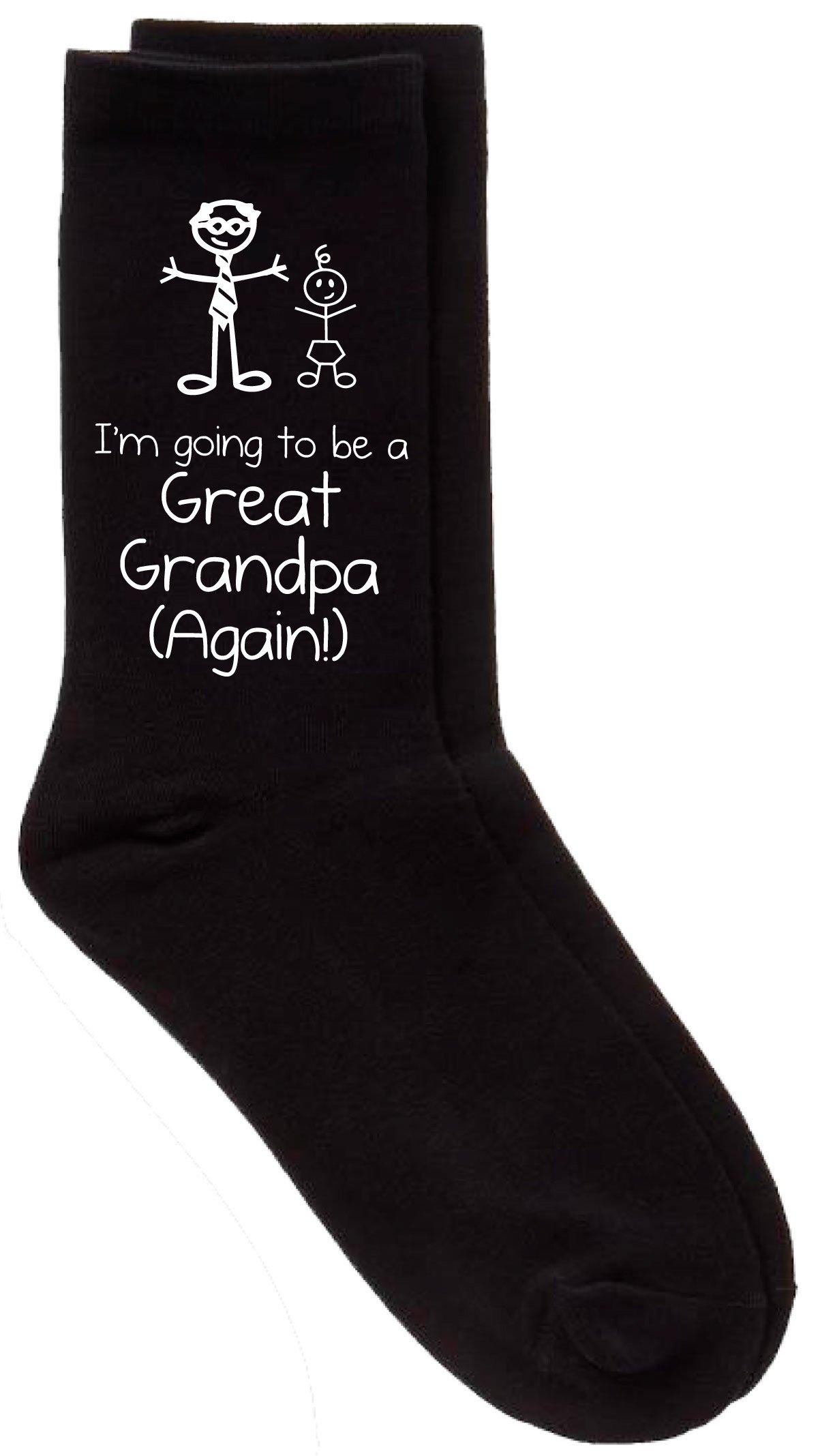 Mens I'm Going To Be A Great Grandpa Again Black Calf Socks