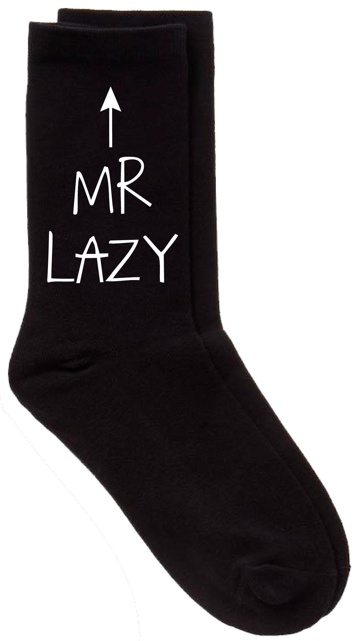 Mens Mr Lazy Black Calf Socks