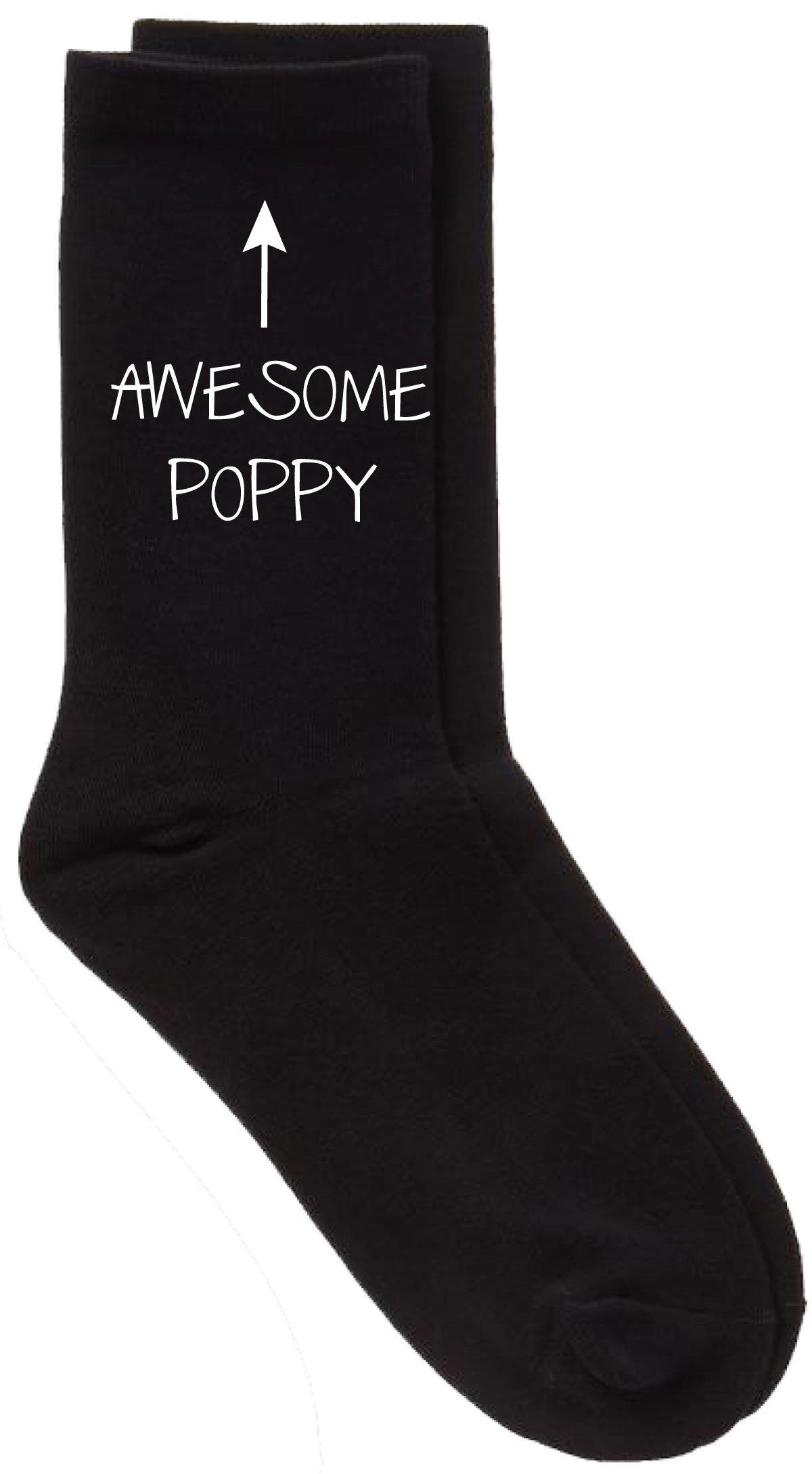 Mens Awesome Poppy Black Calf Socks