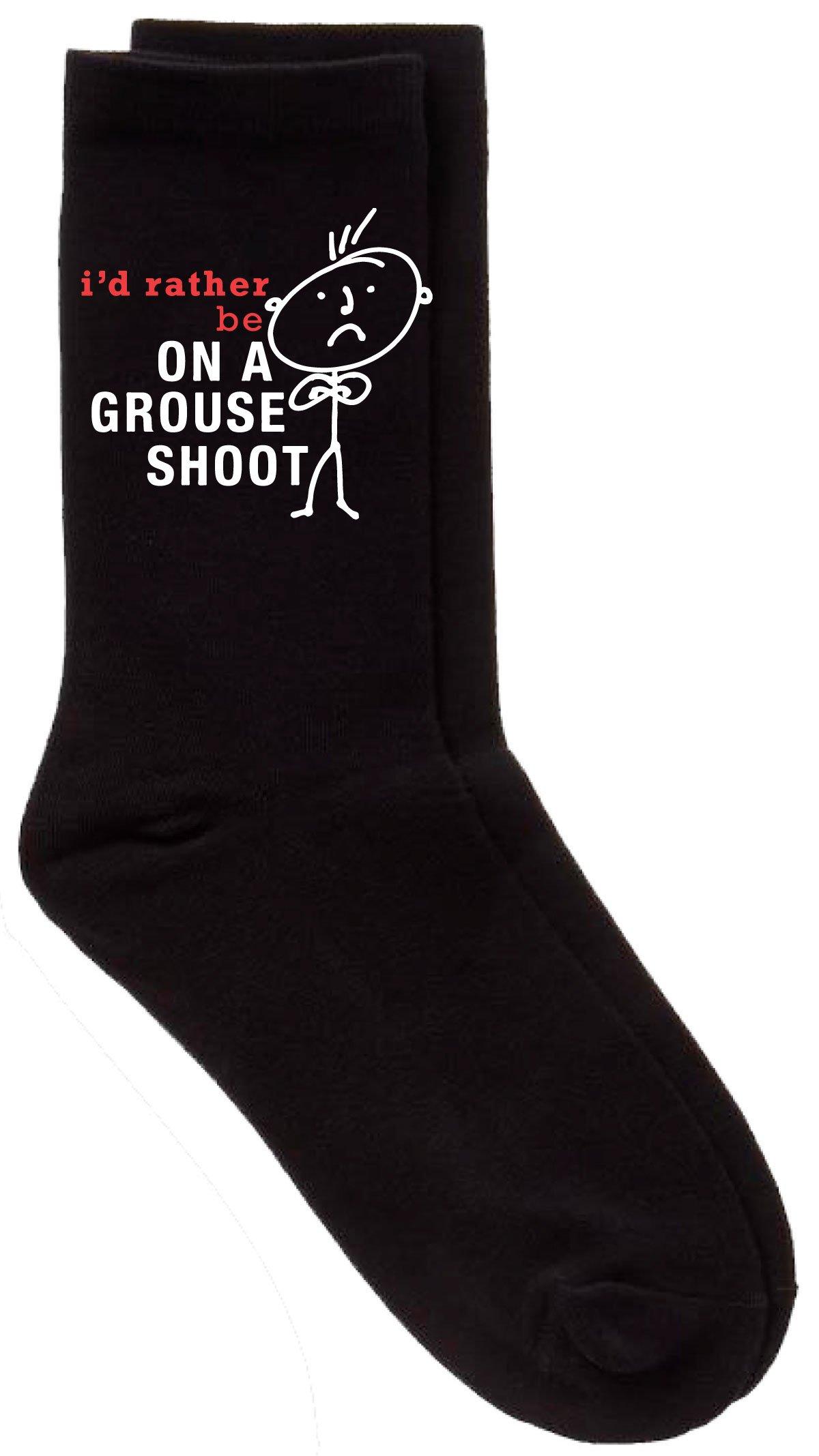 I'd Rather Be On A Grouse Shoot Black Calf Socks