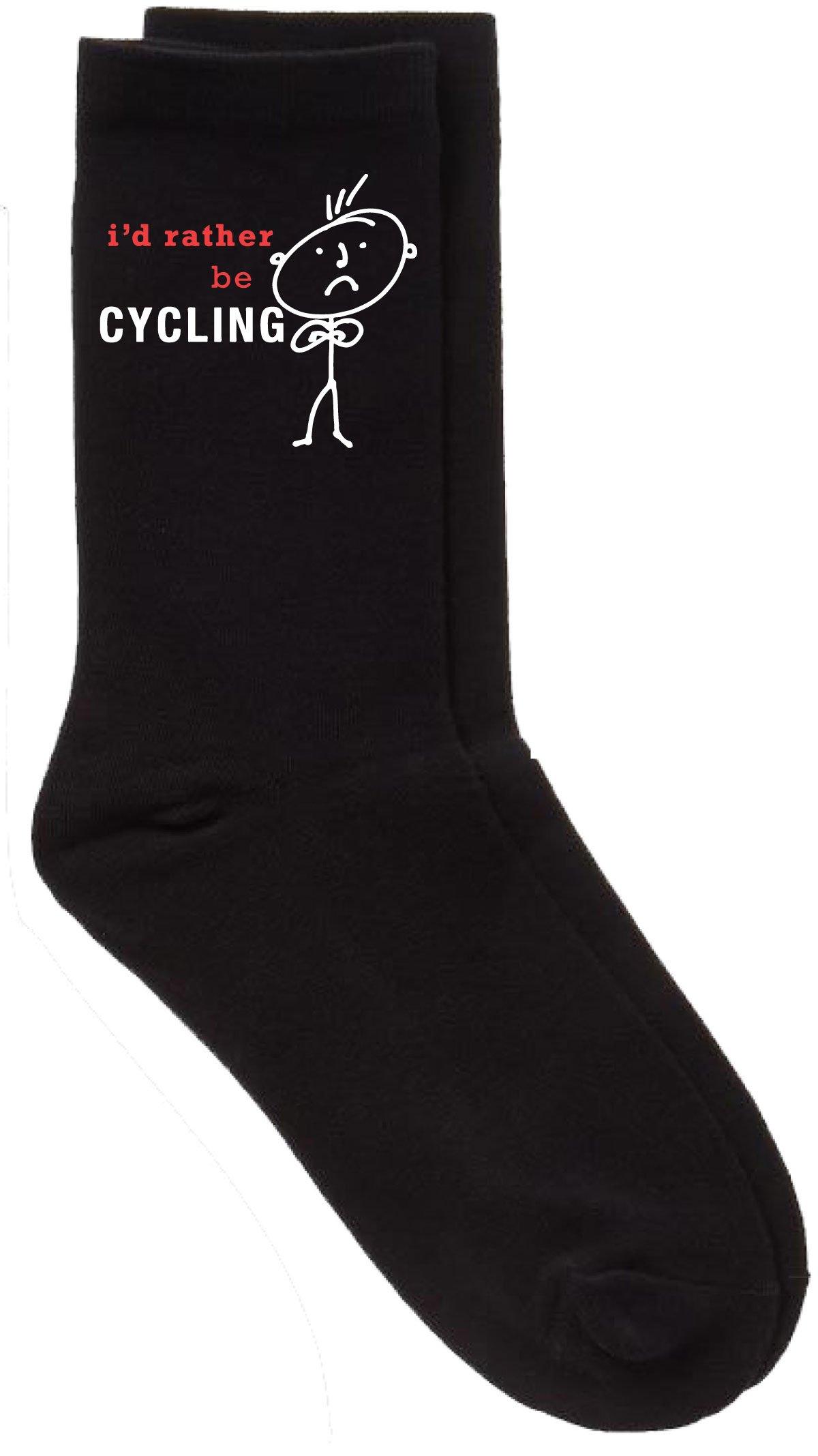 I'd Rather Be Cycling Black Calf Socks