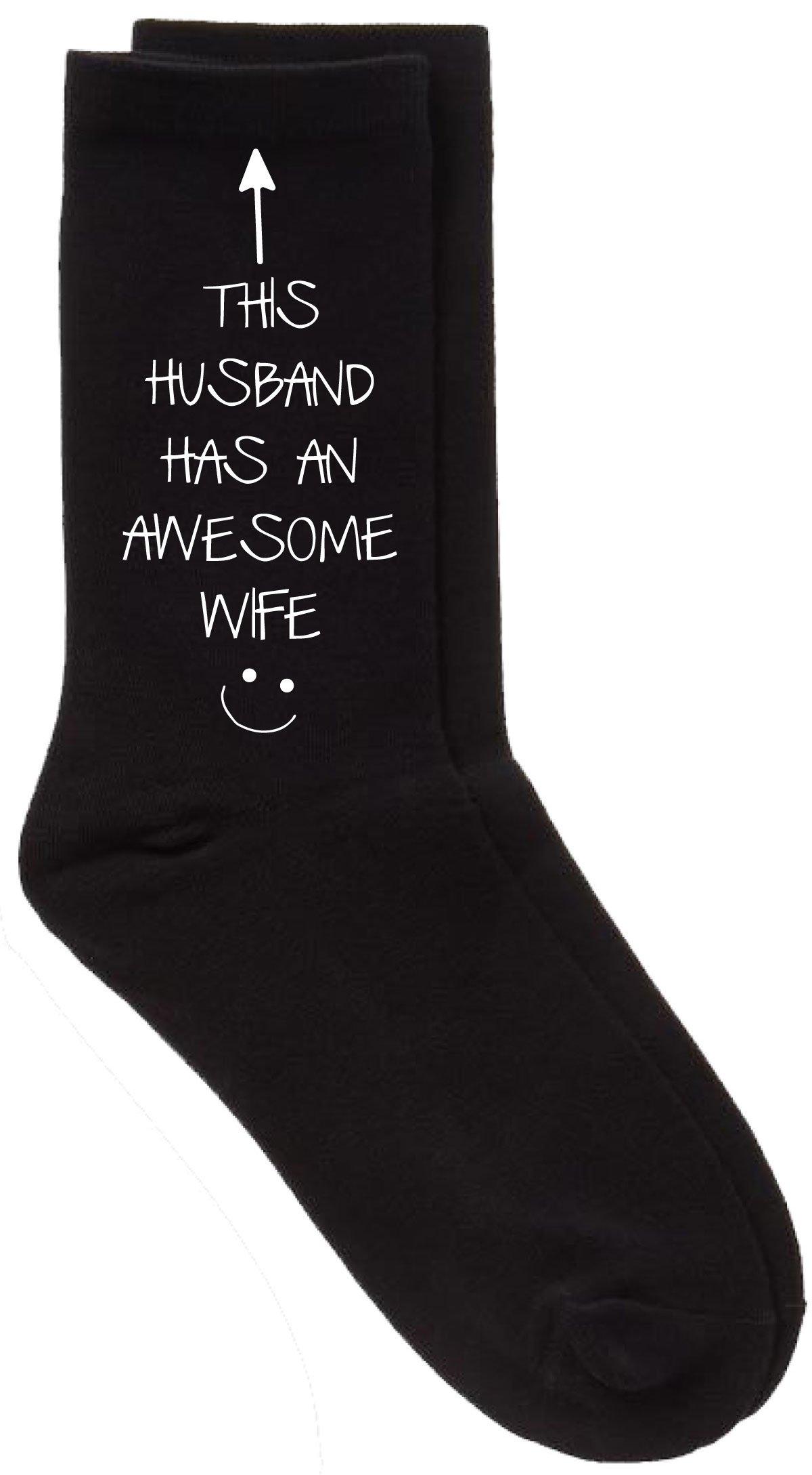 This Husband Has An Awesome Wife Black Calf Socks
