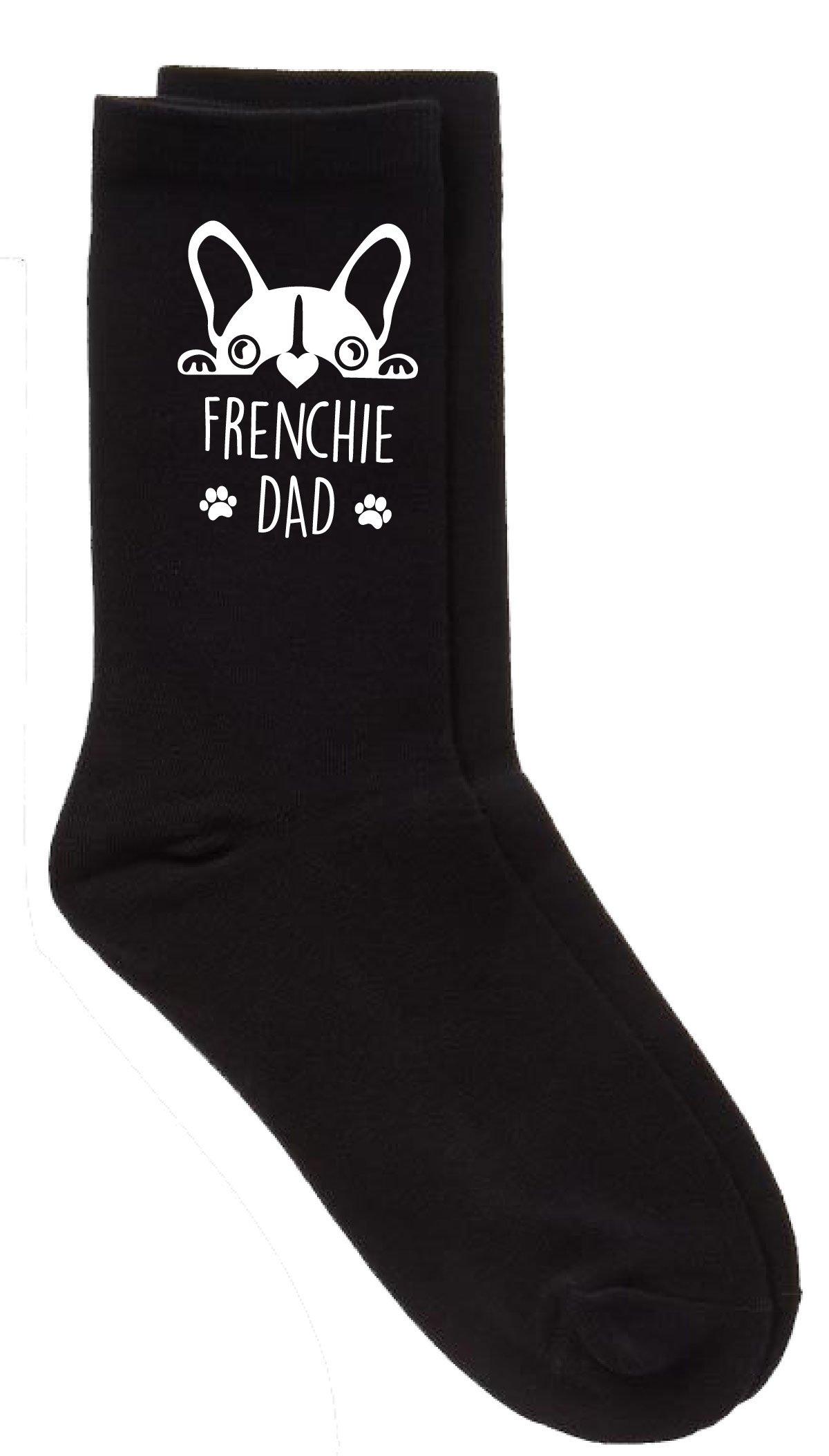 Frenchie Dad Black Calf Socks