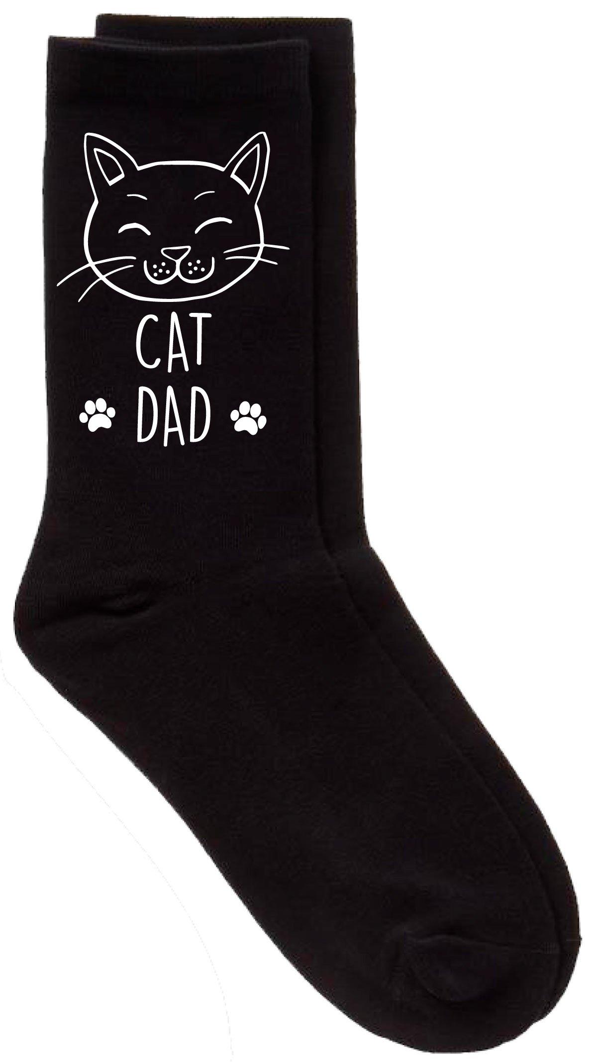 Cat Dad Black Calf Socks