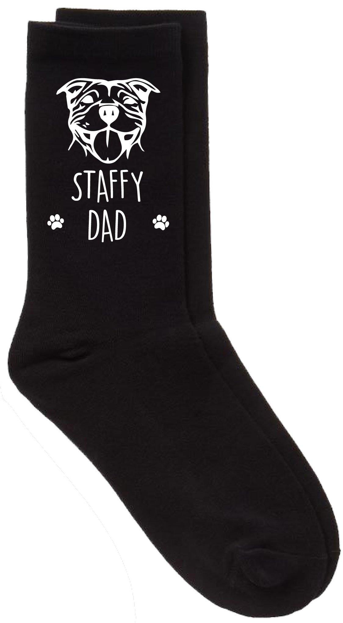 Staffy Dad Black Calf Socks