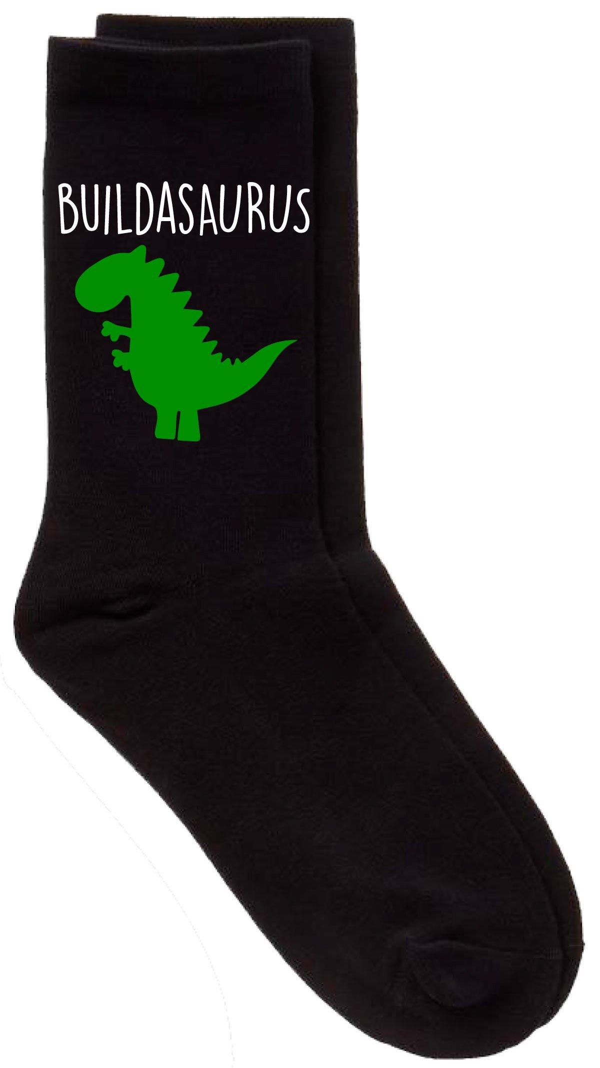 Builder Dinosaur Buildasaurus Black Calf Socks