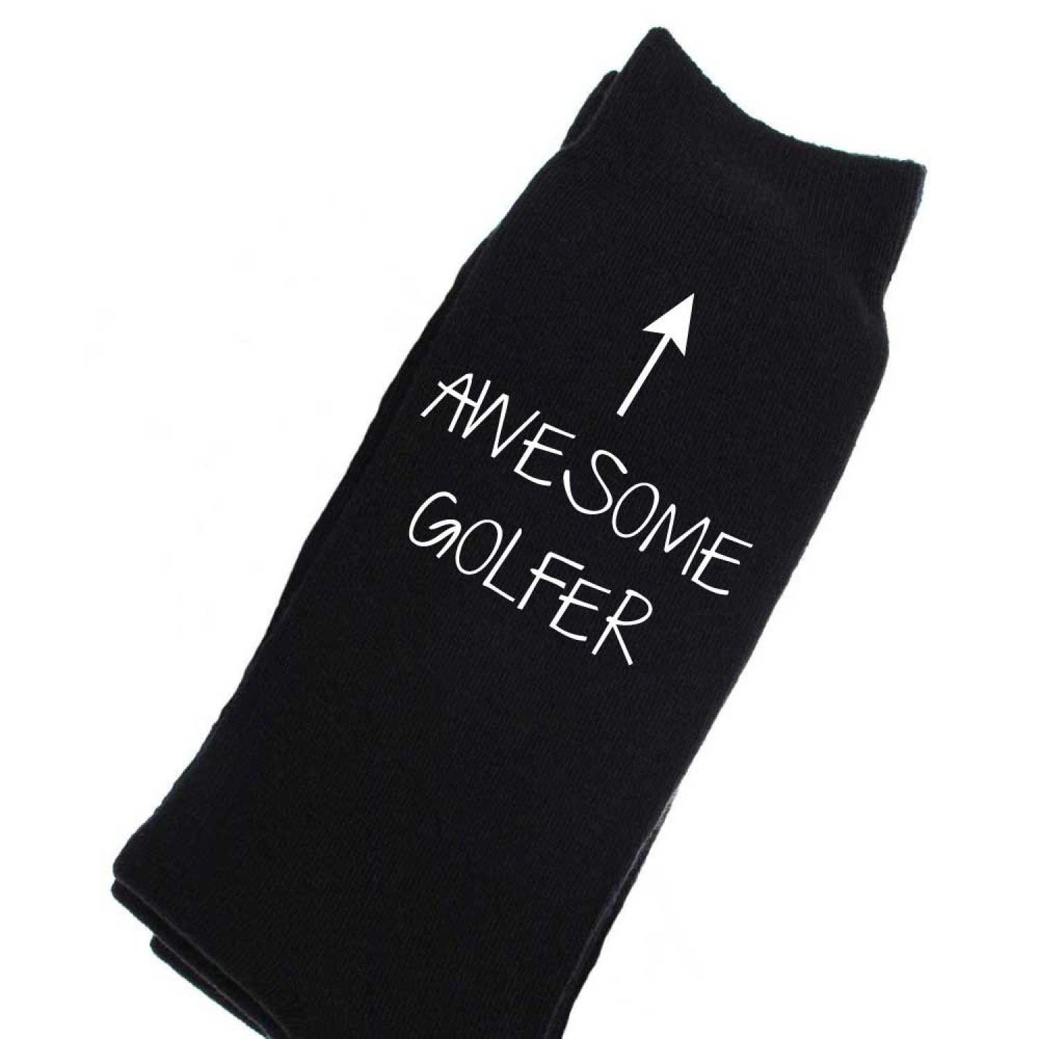 Awesome Golfer Black Calf Socks