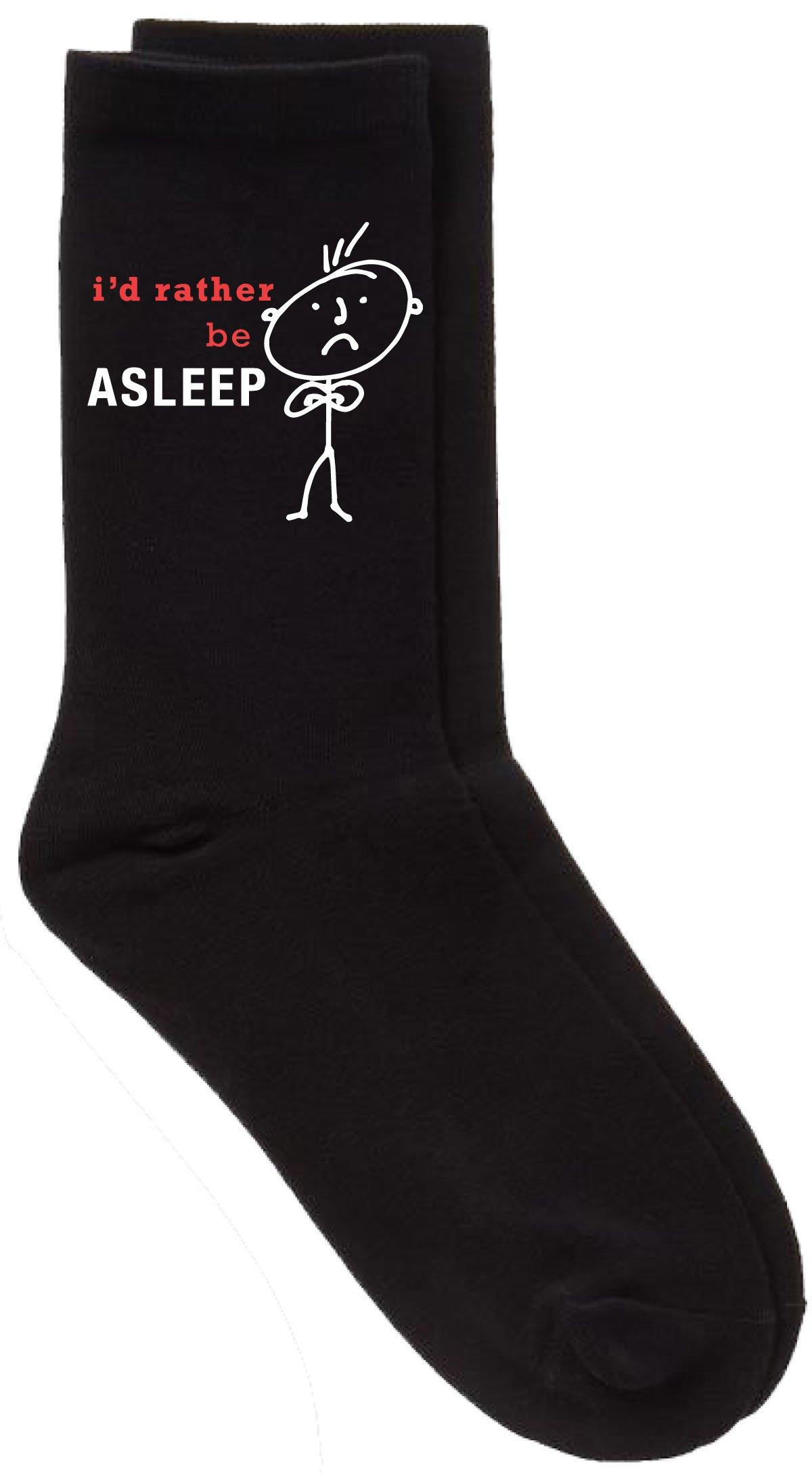 I'd Rather Be Asleep Black Calf Socks