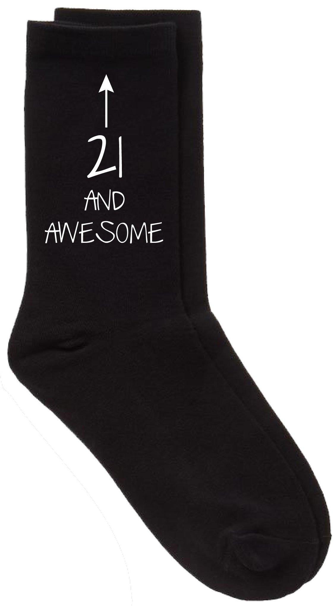21 and Awesome Black Calf Socks