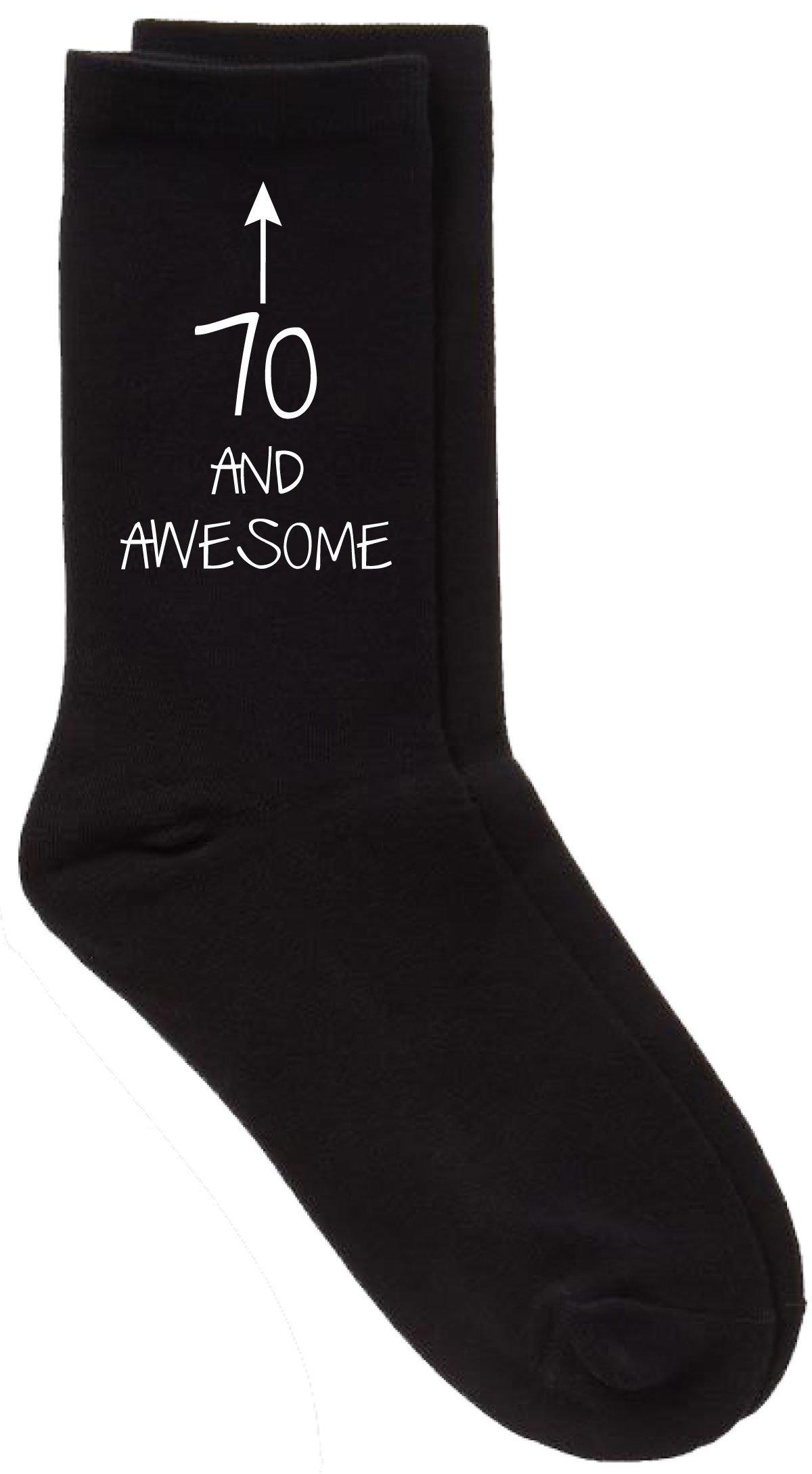 70 and Awesome Black Calf Socks