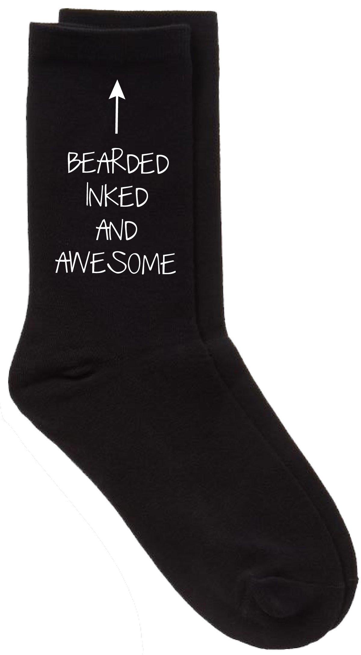 Bearded, Inked and Awesome Black Calf Socks