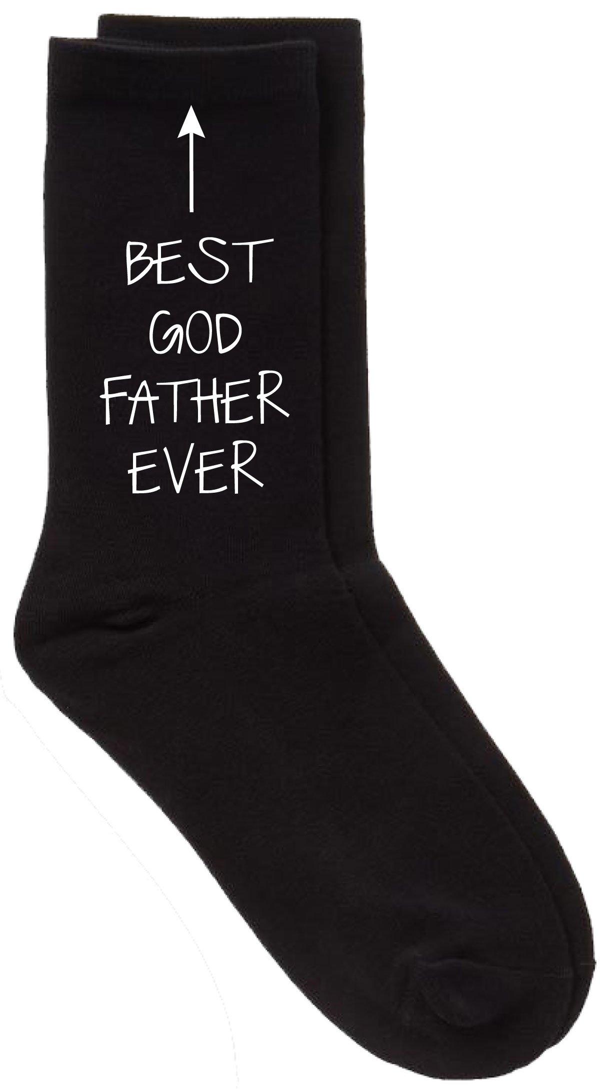 Best God Father Ever Black Calf Socks