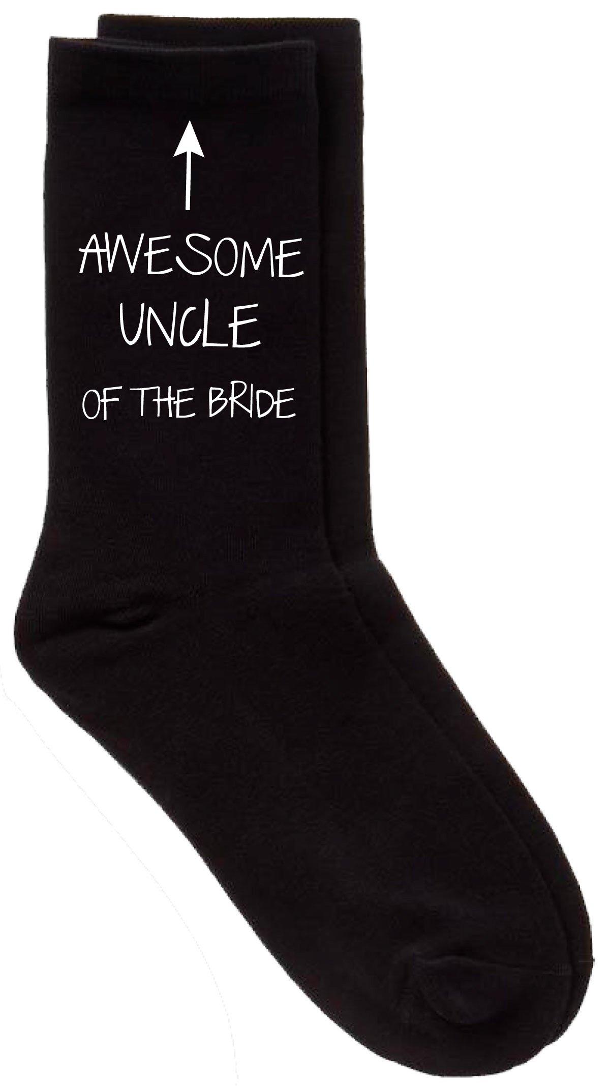 Mens Awesome Uncle Of The Bride Black Calf Socks