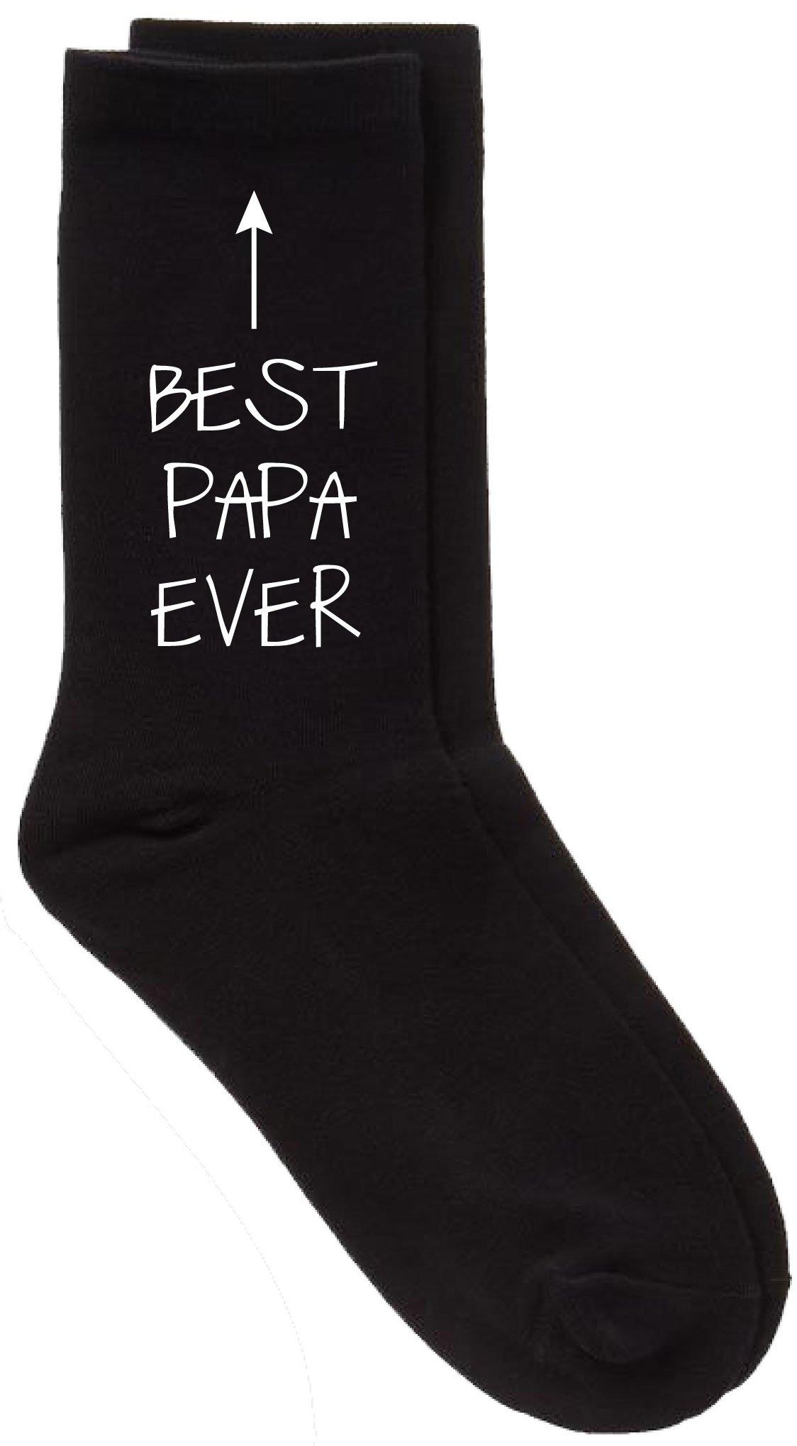 Best Papa Ever Black Calf Socks Fathers Day