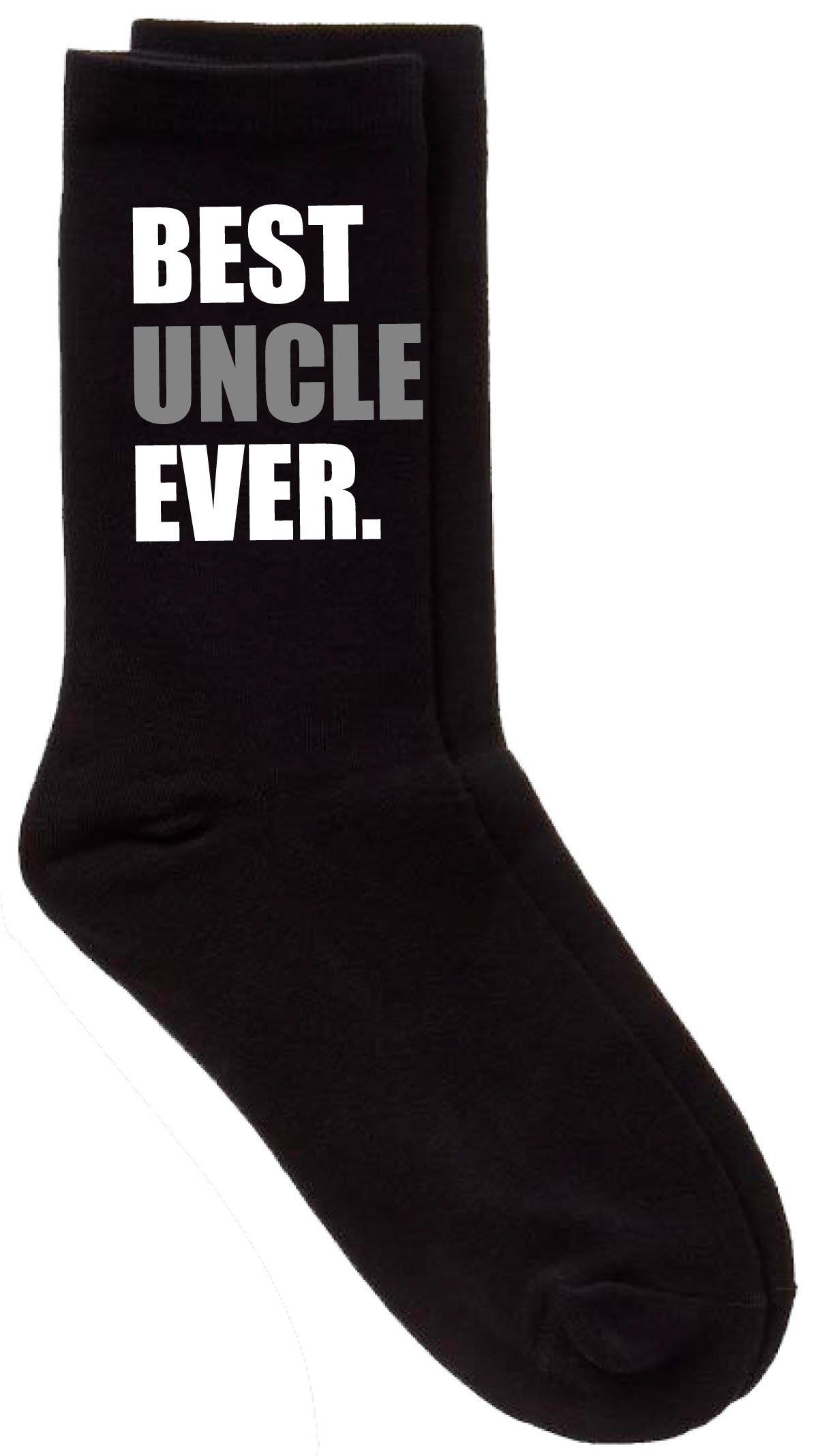 Mens Best Uncle Ever V2 Black Calf Socks