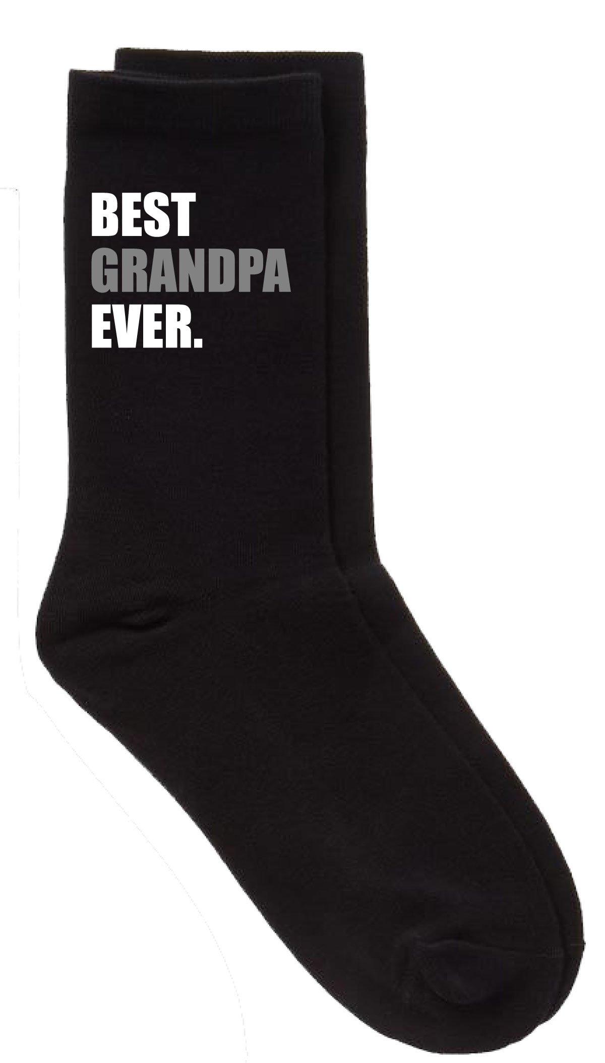 Mens Best Grandpa Ever V2 Black Calf Socks