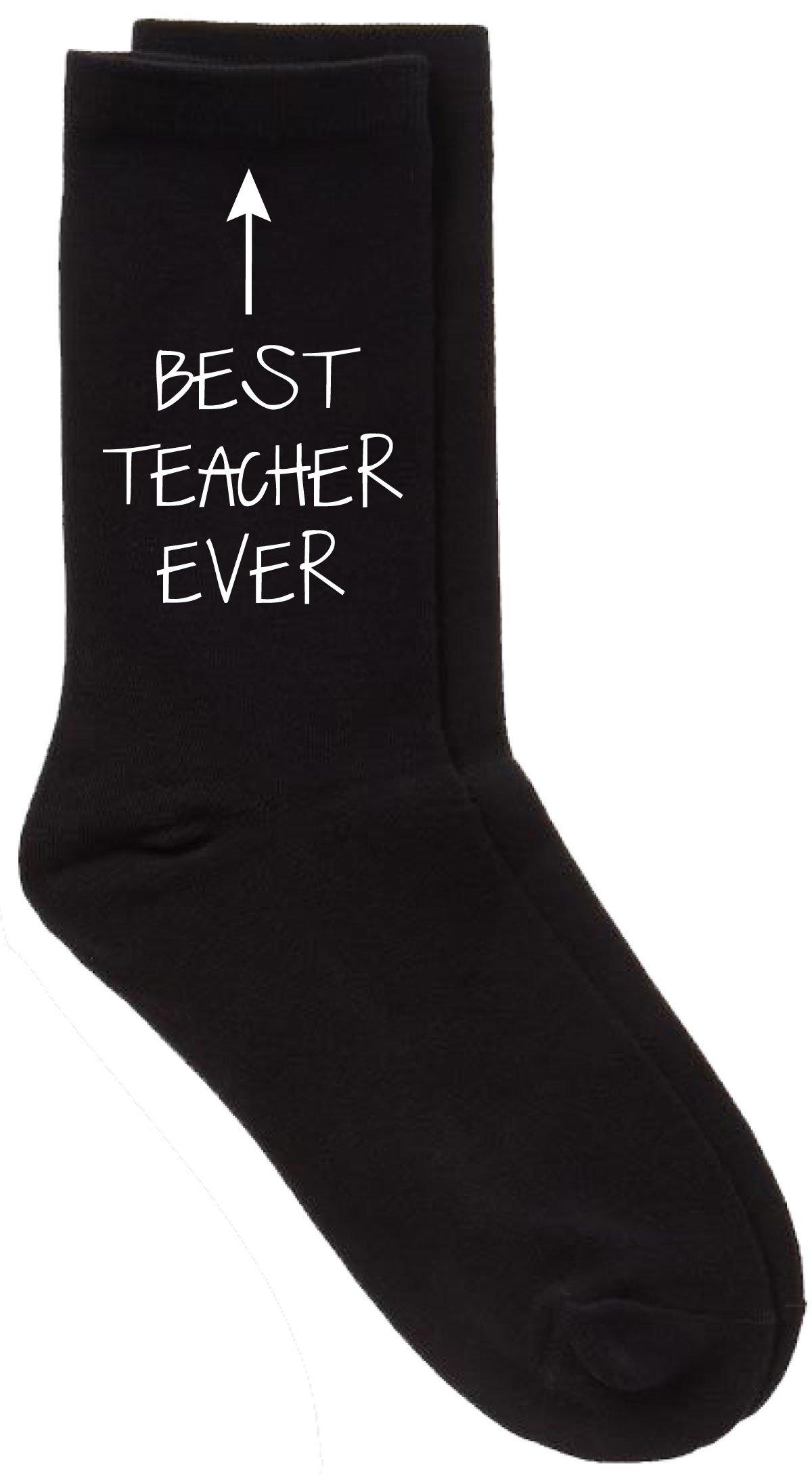 Best Teacher Ever Black Calf Socks