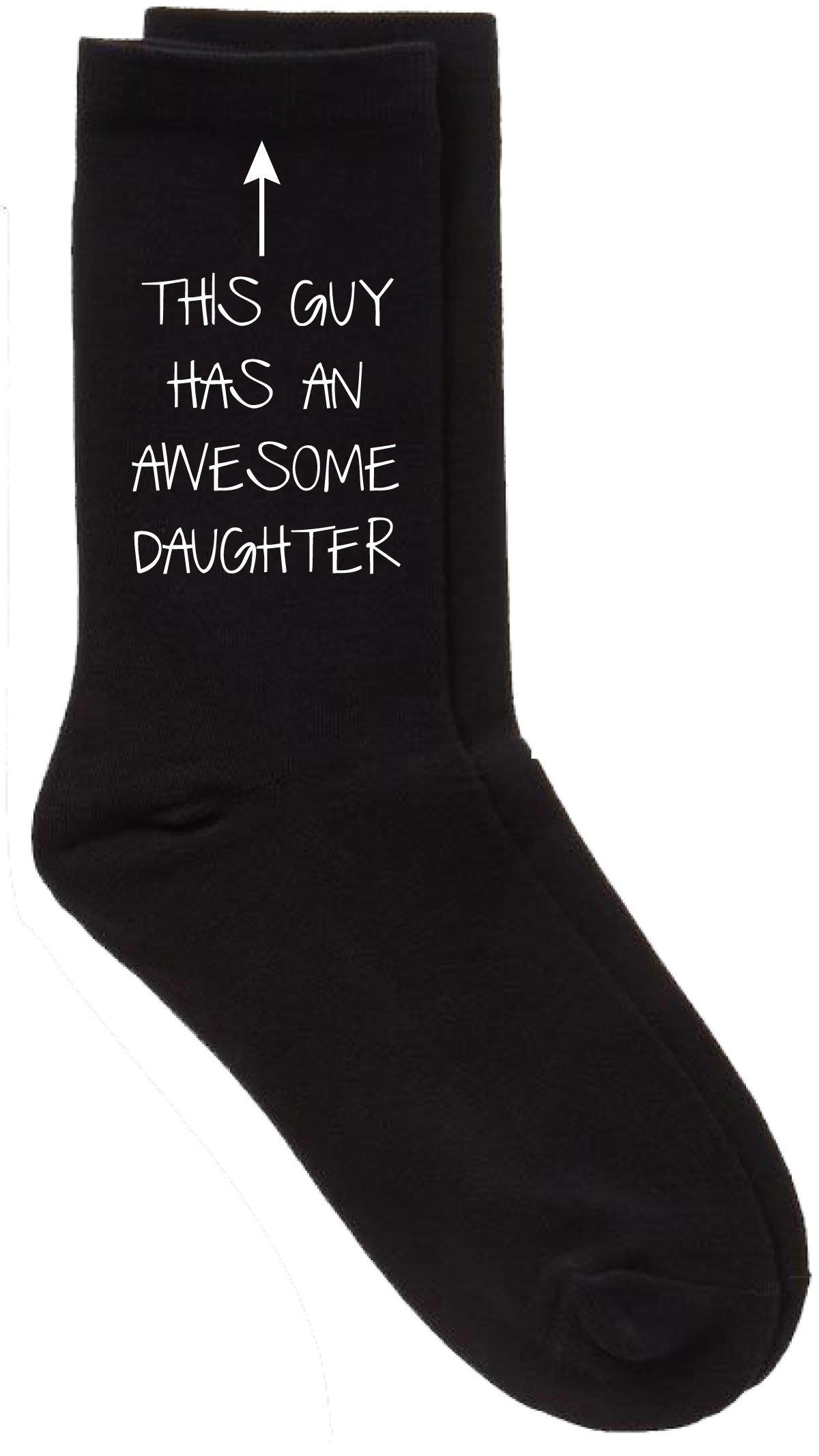Mens This Guy Has An Awesome Daughter Black Calf Socks
