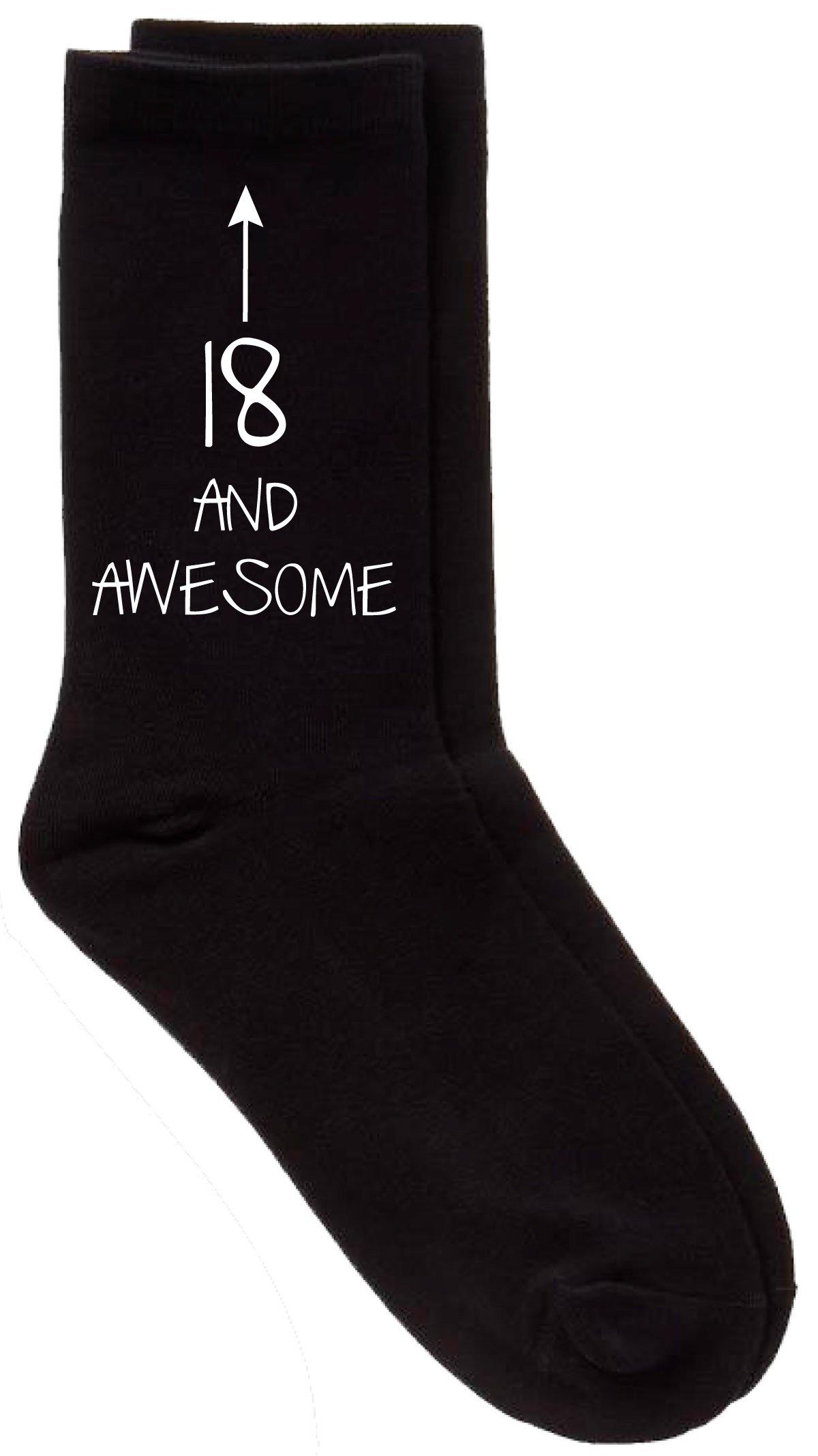 18 and Awesome Black Calf Socks