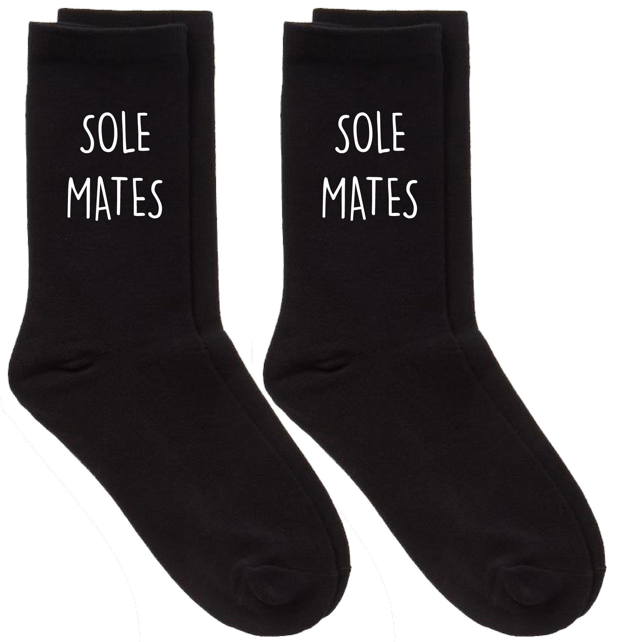 Couples Sole Mates Black Calf Sock Set