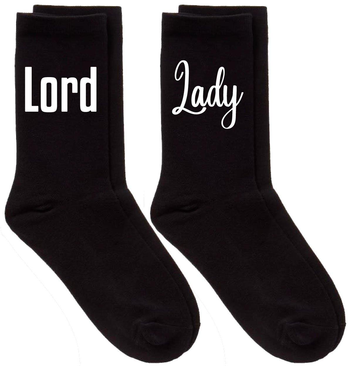 Couples Lord / Lady Black Calf Sock Set