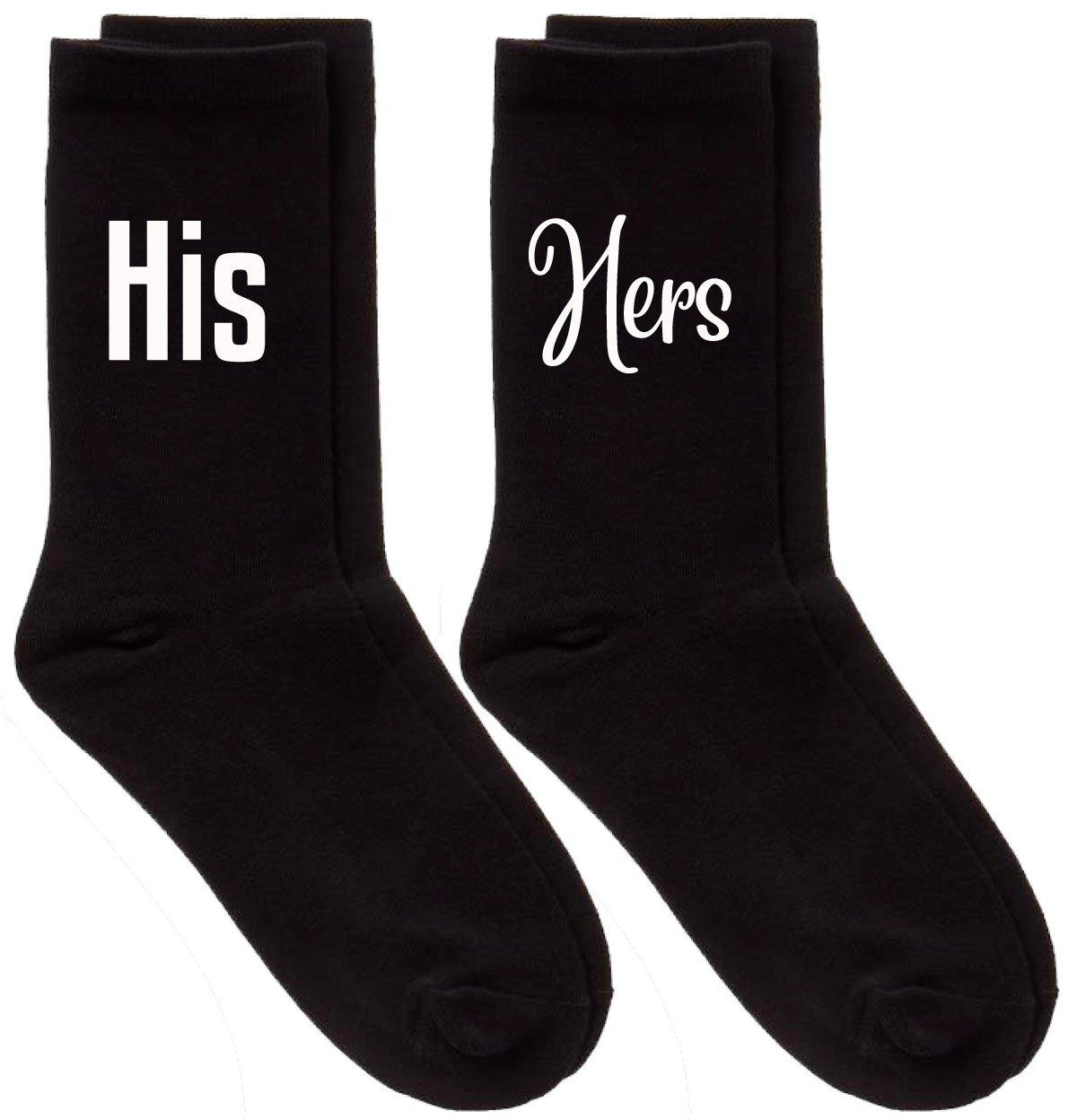 Couples His / Hers Black Calf Sock Set