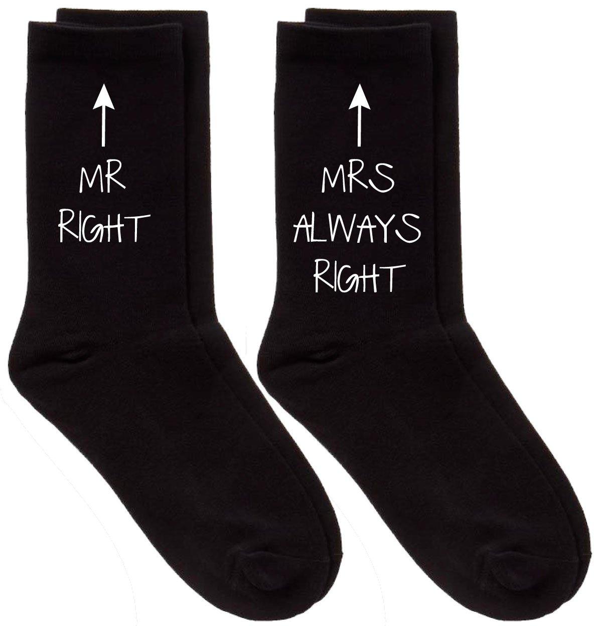 Couples Mr Right / Mrs Always Right Black Calf Sock Set