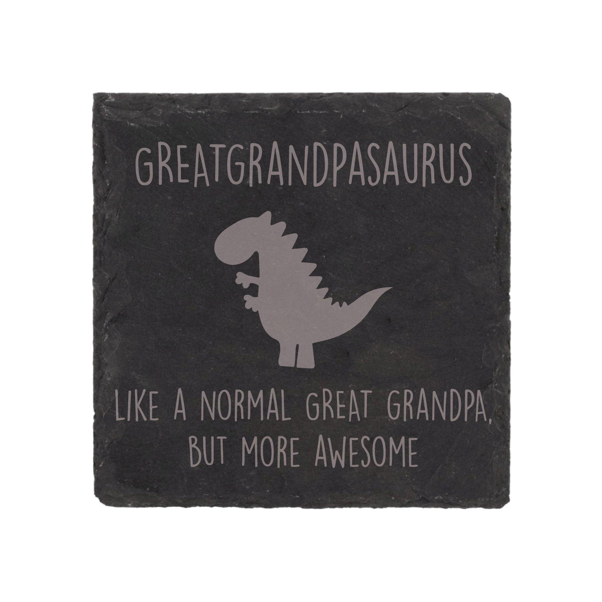 Slate Great Grandpa Dinosaur Coaster Engraved Novelty Gift Anniversary Fathers Day