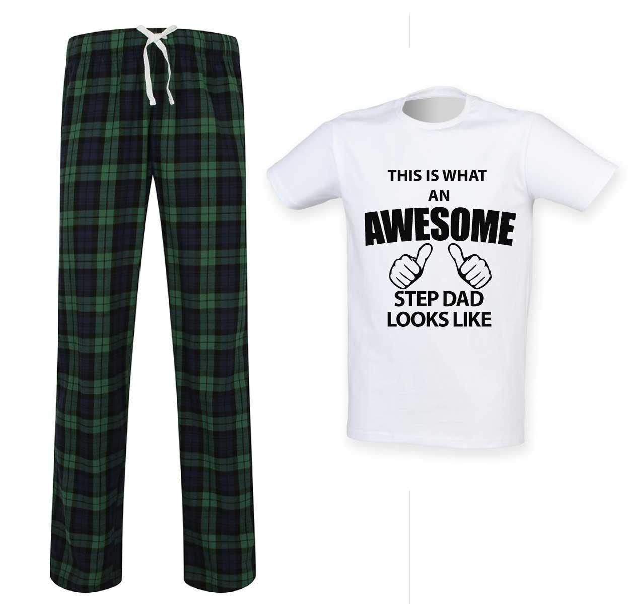 This Is What An Awesome Step Dad Looks Like Tartan Pyjamas PJ's Lounge Pants