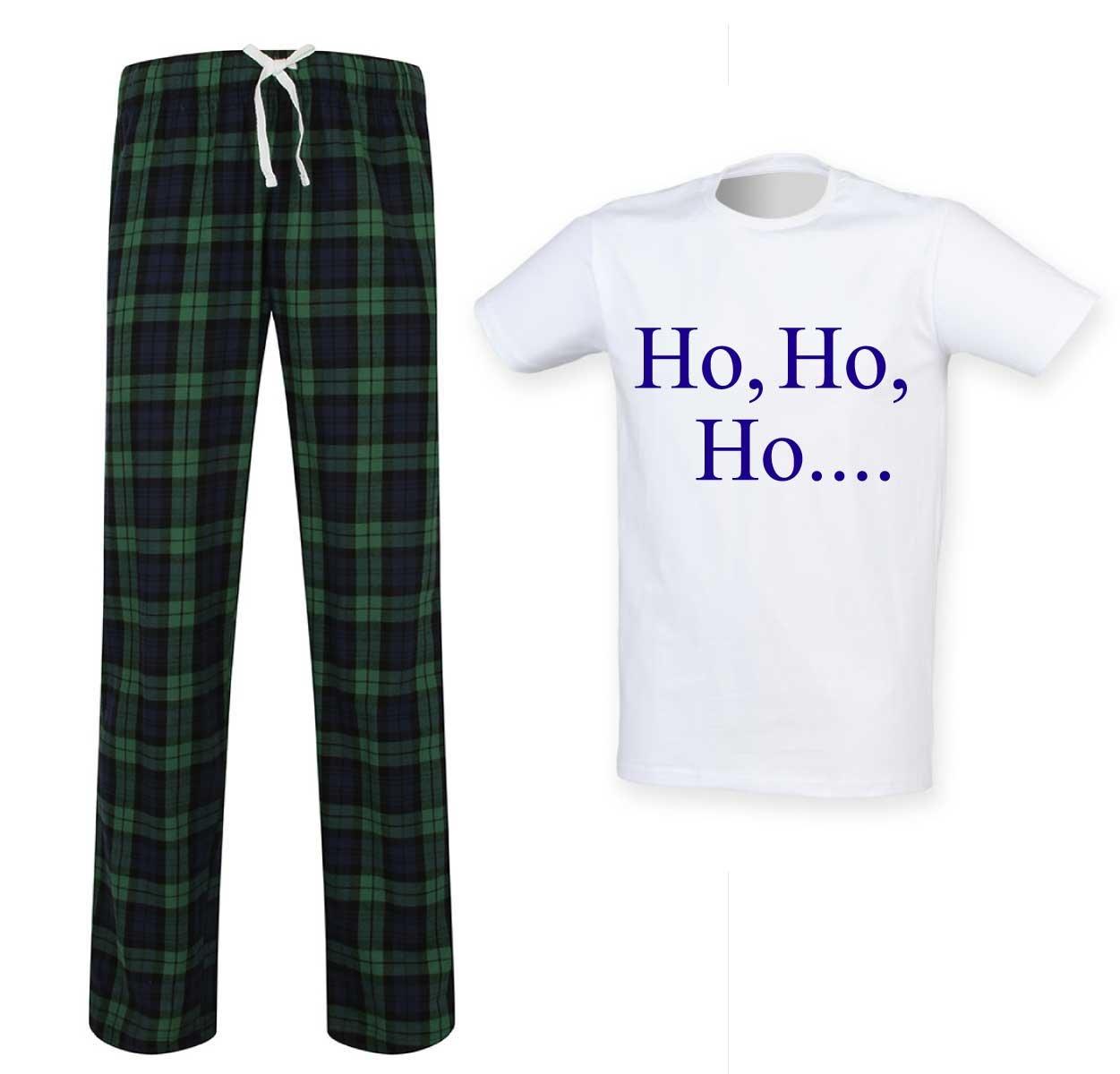 Ho Ho Ho Christmas Tartan Trouser Pyjama Set