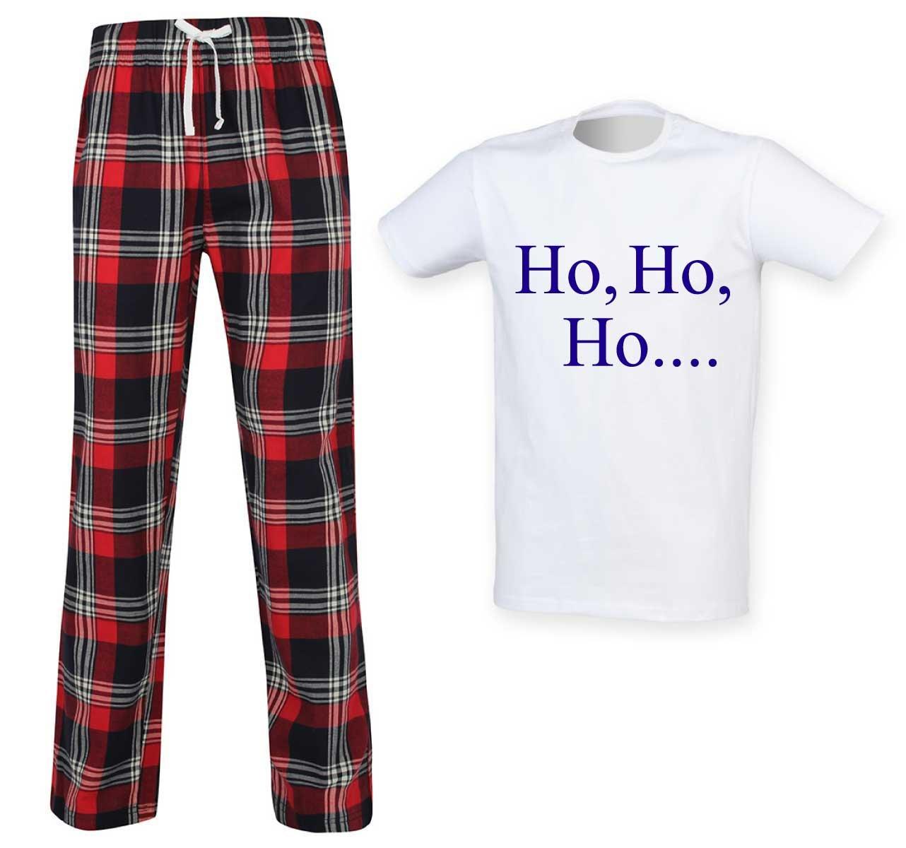 Ho Ho Ho Christmas Tartan Trouser Pyjama Set