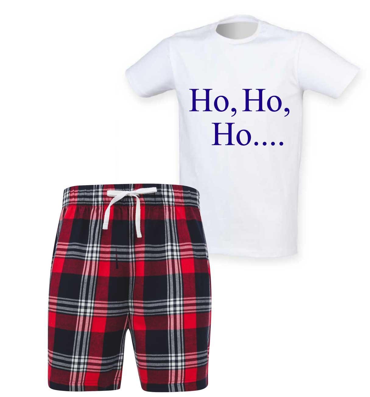 Ho Ho Ho Christmas Tartan Short Pyjama Set