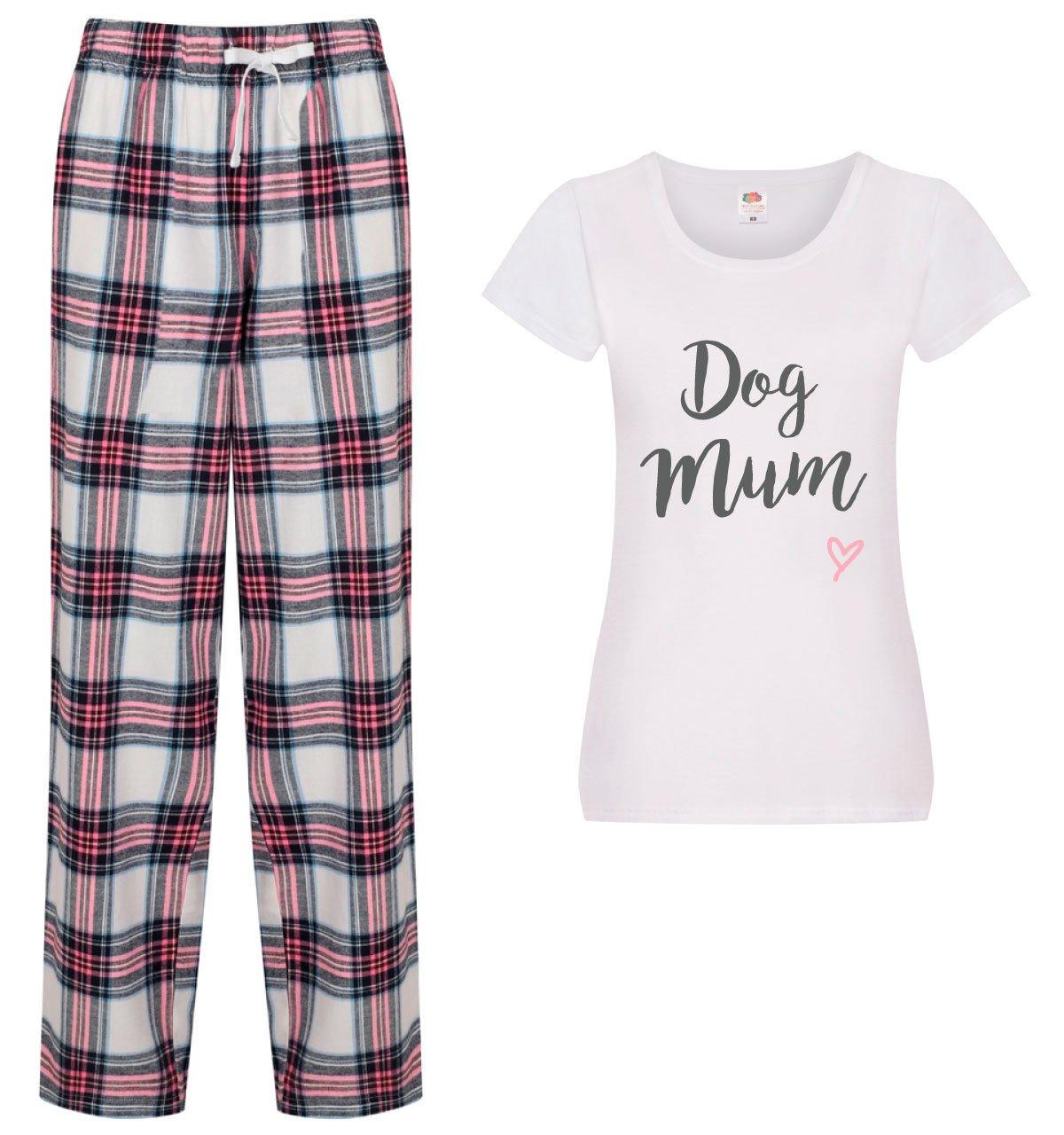Dog Mum Pyjamas Ladies Tartan Trouser Bottoms Pyjama French Bulldog