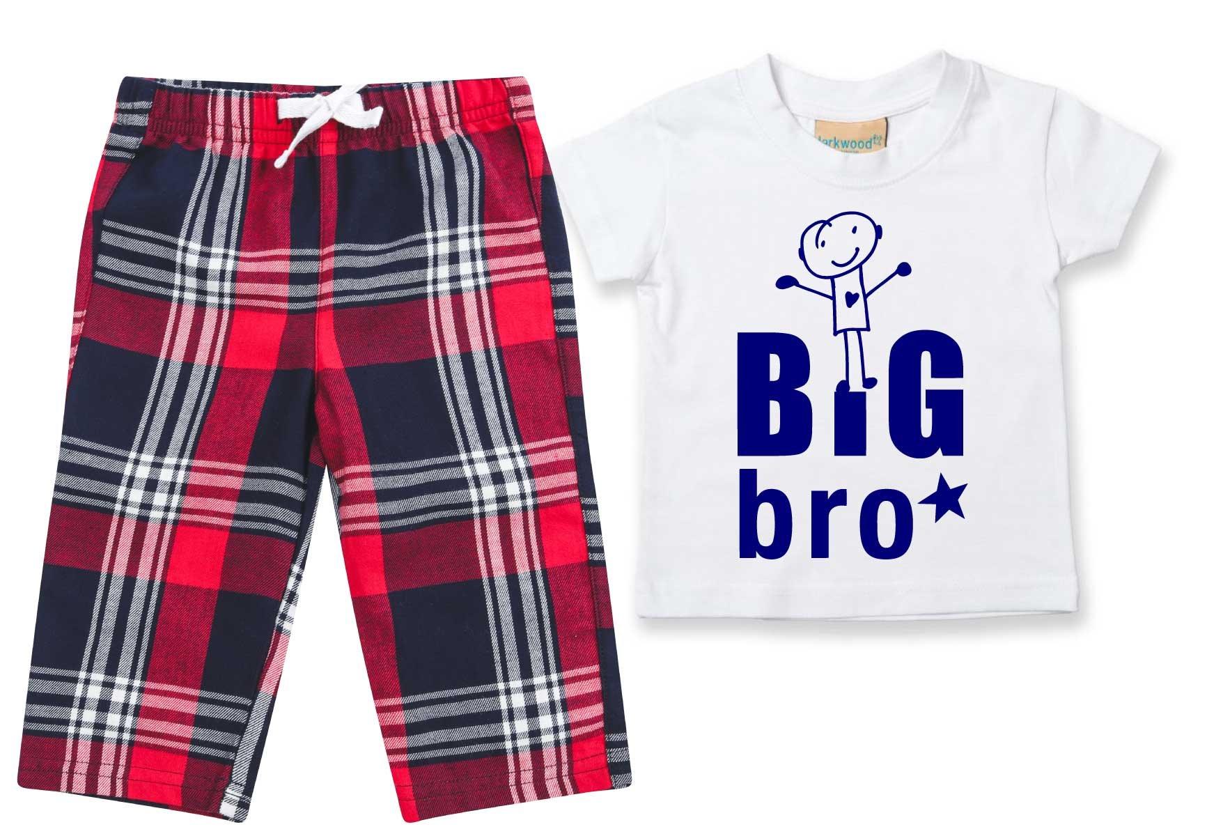 Big Bro Pyjamas Children Tartan Trouser Bottoms Pyjama Set Big Brother