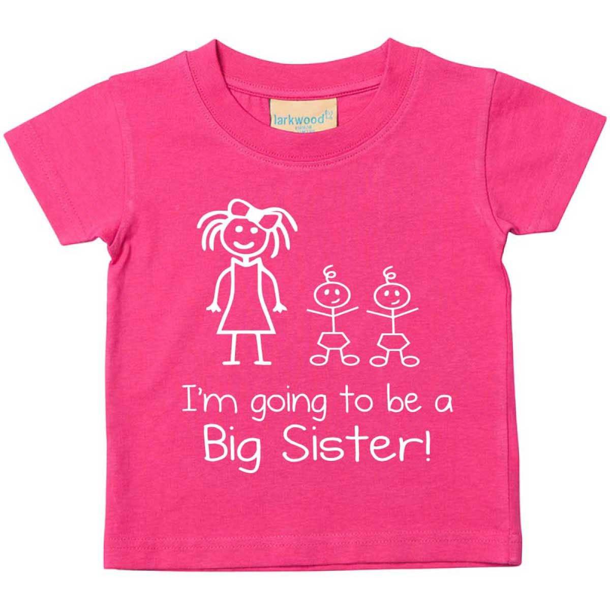I’m Going To Be a Big Sister Twins Pink Tshirt