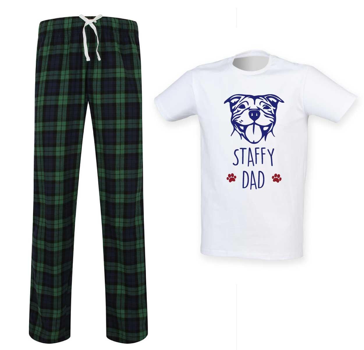 Staffy Dad Tartan Pyjama Set