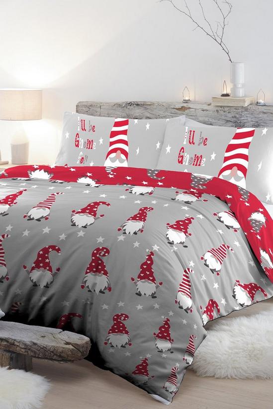 Fusion 'Gnome For Christmas' 100% Brushed Cotton Duvet Cover Set 1
