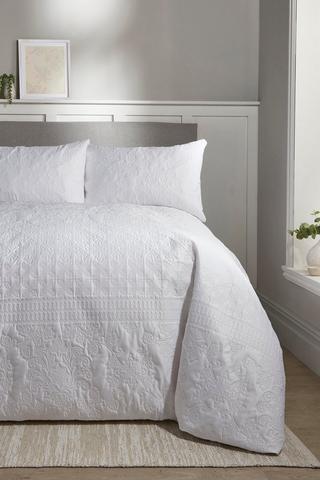 Product 'Avery Stripe' Pinsonic Soft Touch Duvet Cover Set White