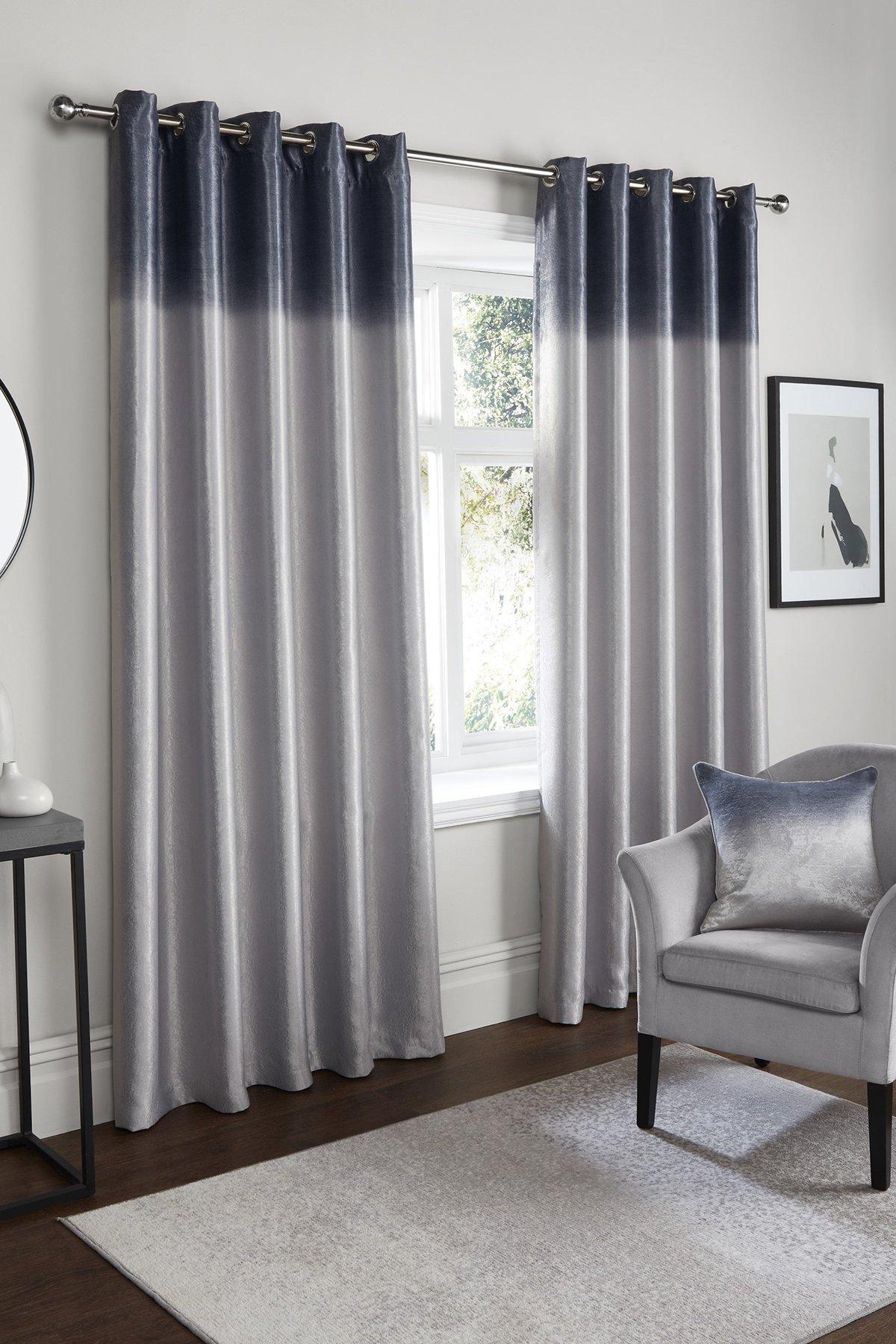 'Ombre Strata' Dim Out Pair of Eyelet Curtains