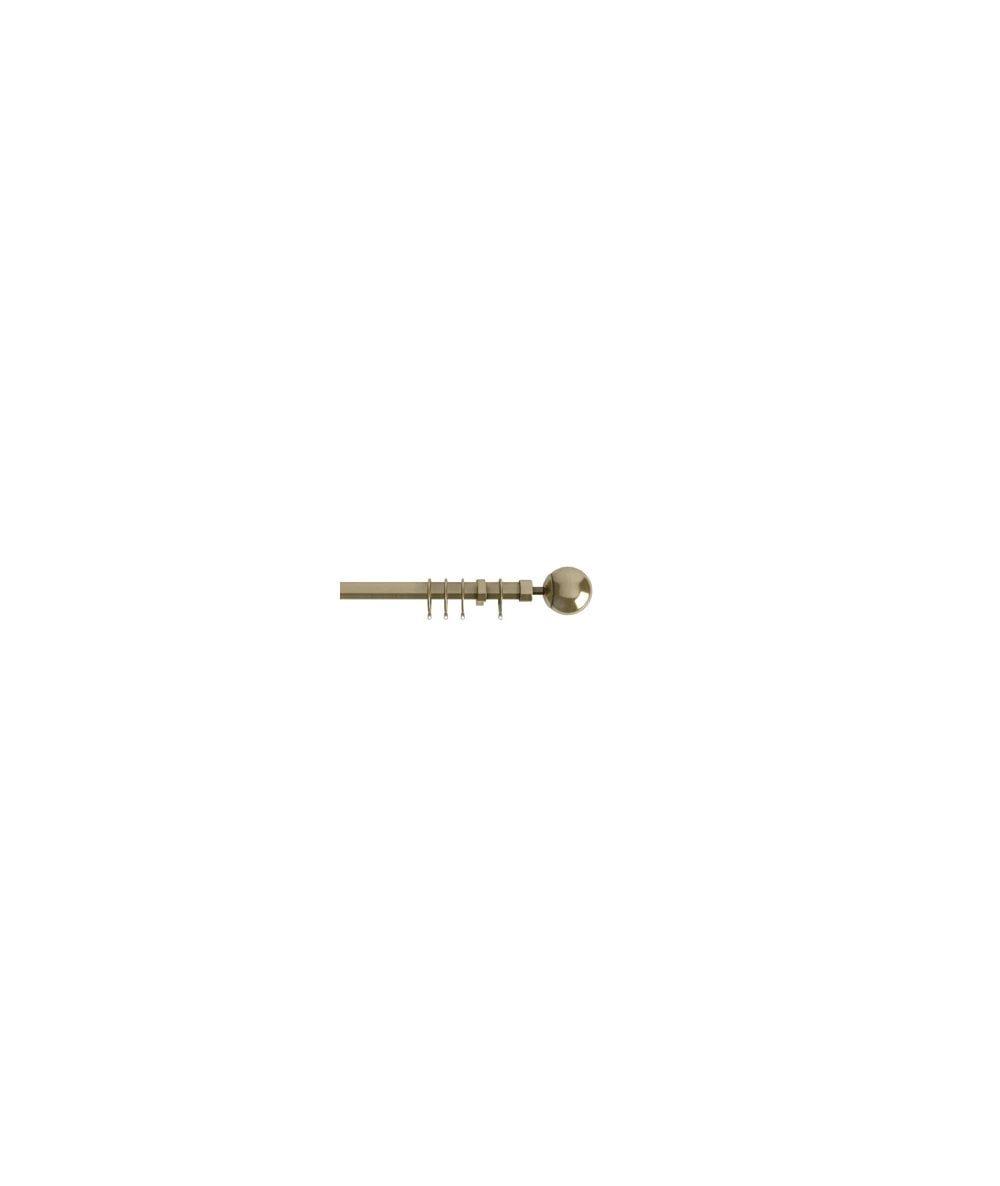 22-25mm  Finesse Ball End Metal Curtain Pole Set - Antqiue Brass