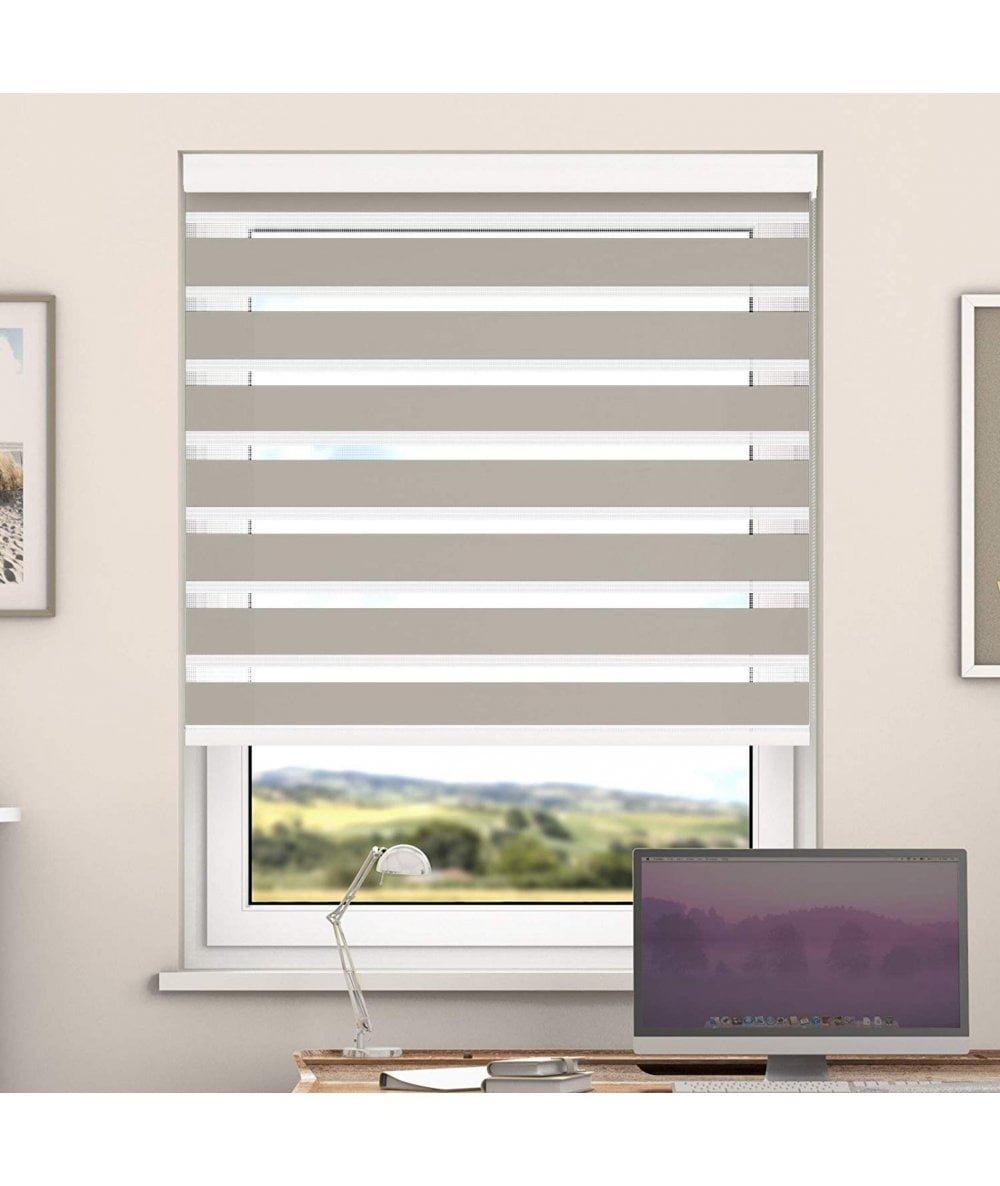 Peach Day And Night Zebra Roller Blind with Cassette