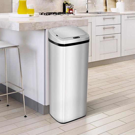 HOMCOM 50L Infrared Touchless Automatic Motion Sensor Dustbin 2