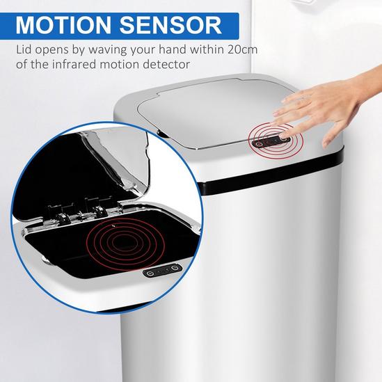 HOMCOM 50L Infrared Touchless Automatic Motion Sensor Dustbin 5