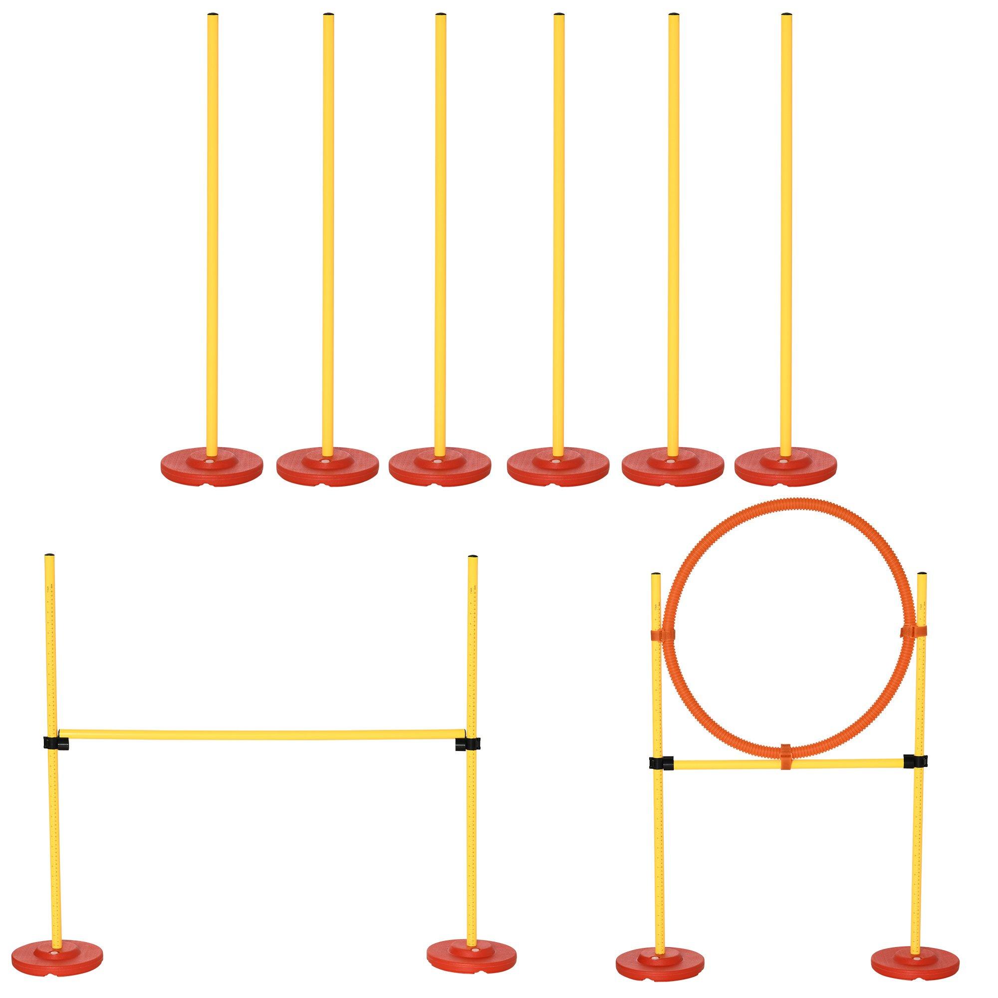 Portable Pet Agility Training Obstacle Set for Jumping Pole,Ring