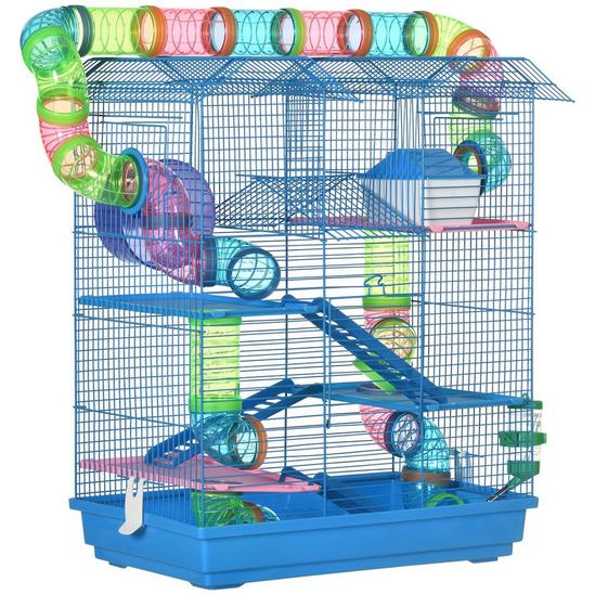 PAWHUT 5 Tiers Hamster Cage Small Animal Travel Carrier Habitat 1