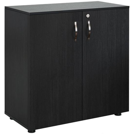 VINSETTO 2-Tier Locking Office Storage Cabinet File Organisation with Handles 1