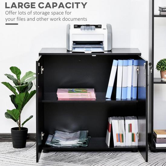 VINSETTO 2-Tier Locking Office Storage Cabinet File Organisation with Handles 4